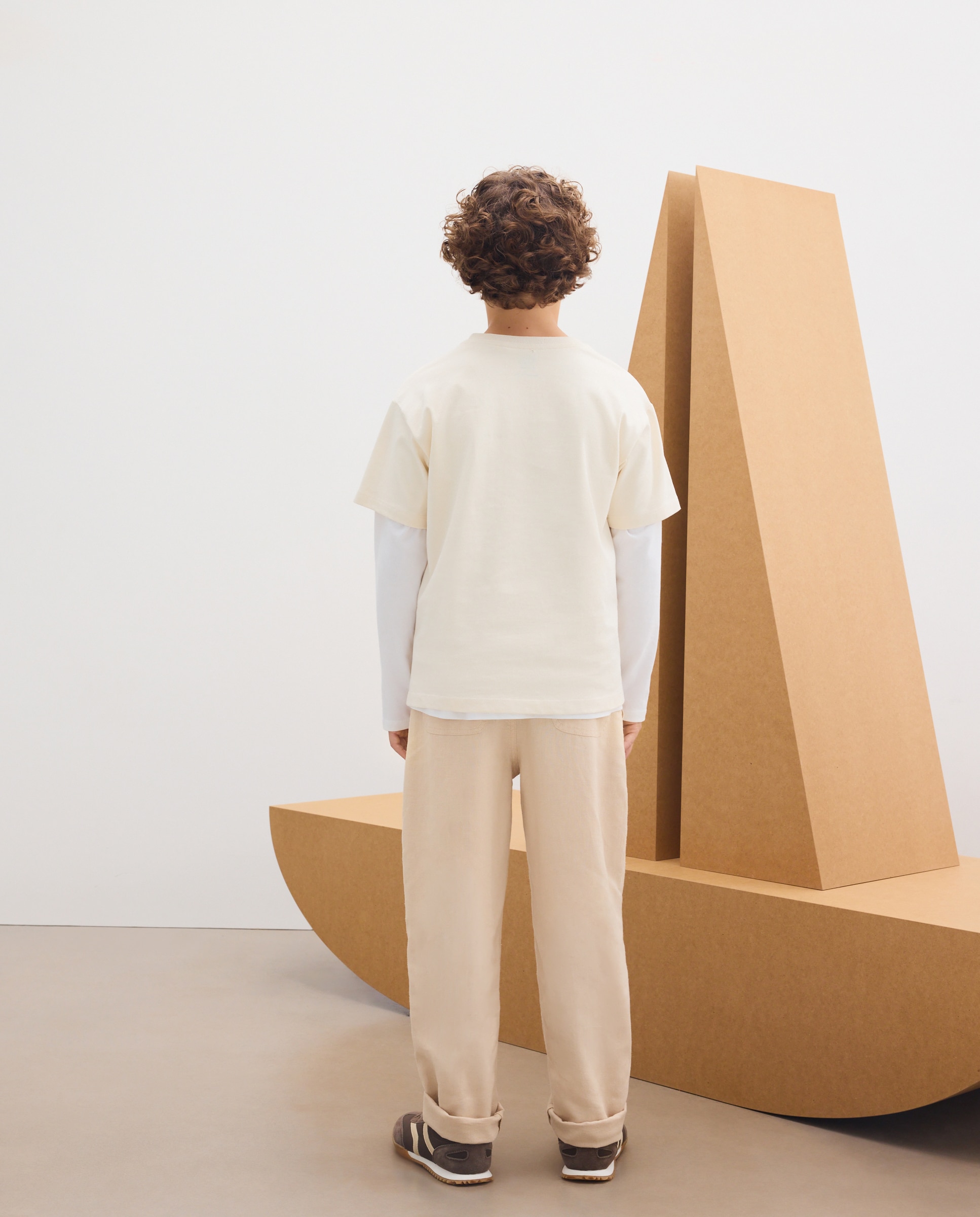 Pantalón de niño de lino y lyocell - Kids El Corte Inglés - Beige Beige-3