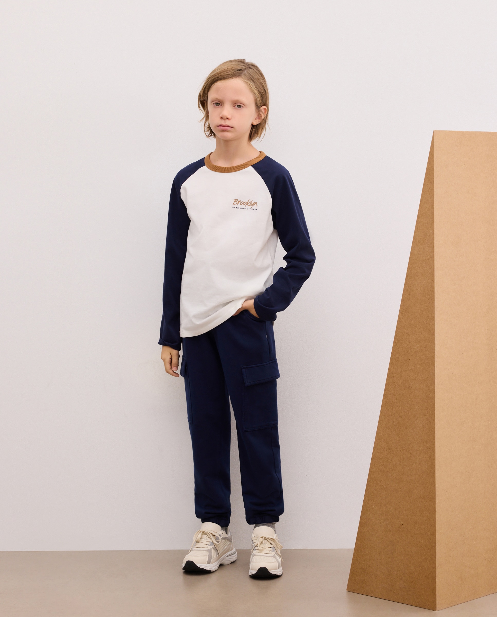 Pantalón liso cargo con gomas de niño - Kids El Corte Inglés - Azul marino Azul marino-1