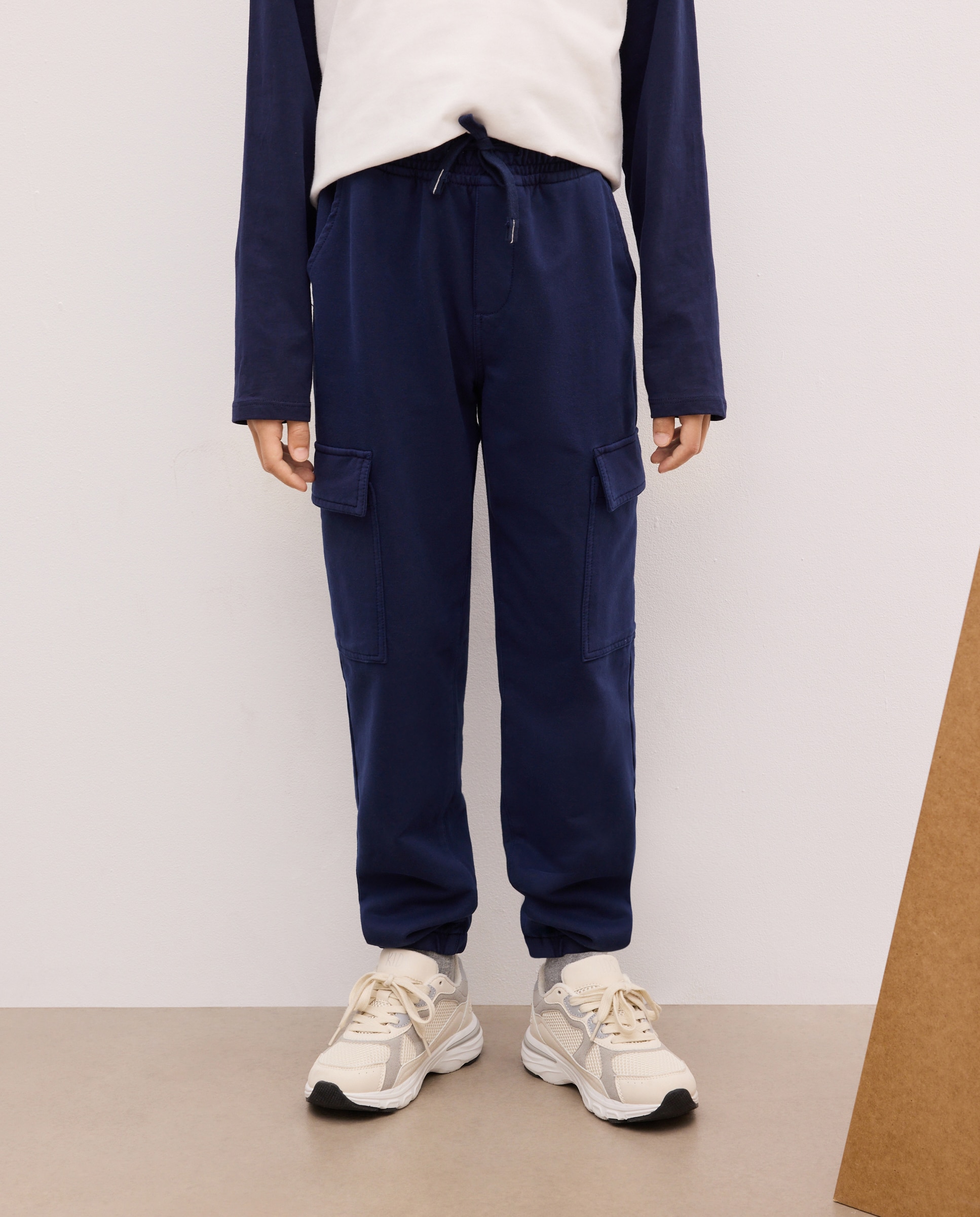 Pantalón liso cargo con gomas de niño - Kids El Corte Inglés - Azul marino Azul marino-2