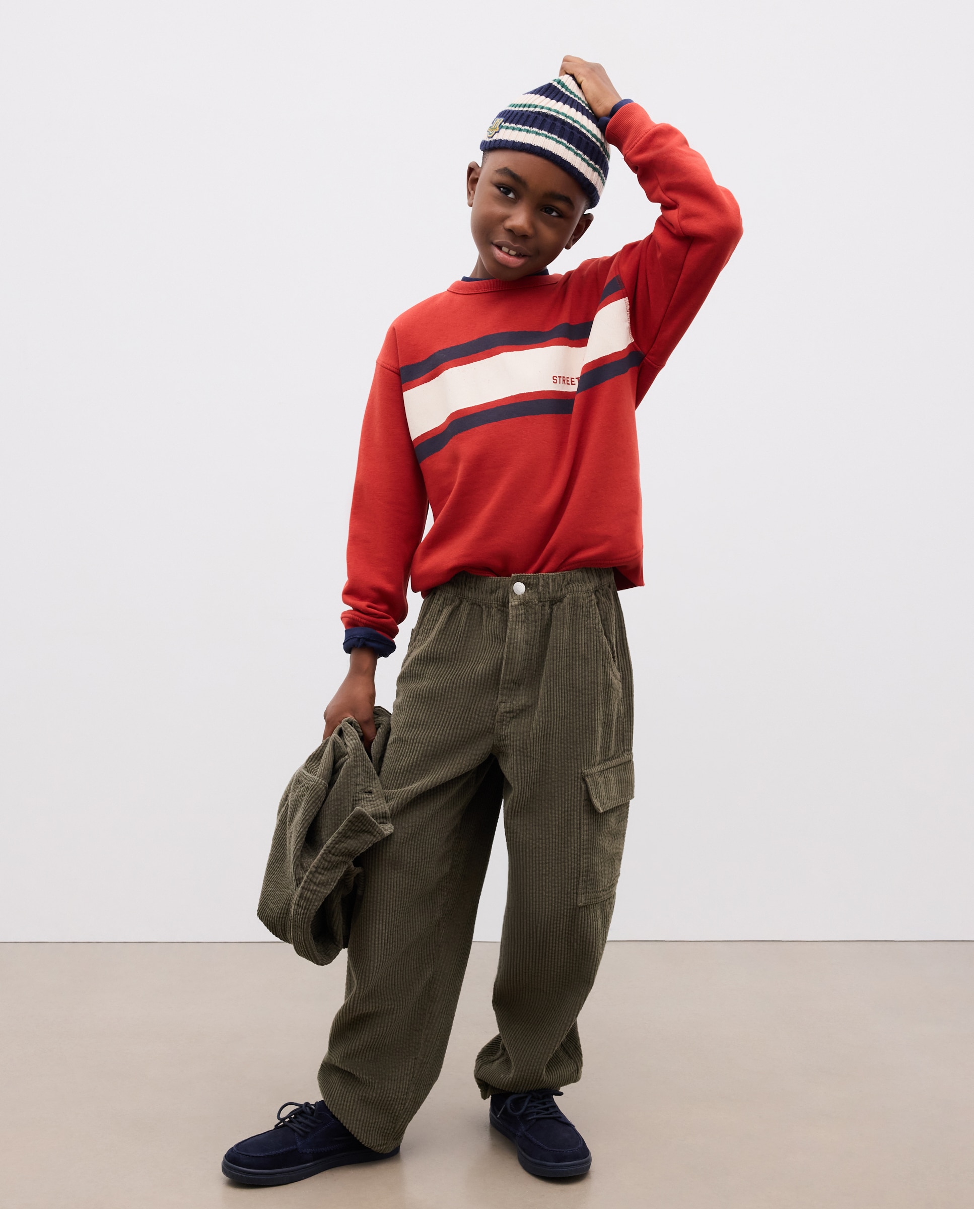 Pantalón liso pana gruesa sheersucker de niño - Kids El Corte Inglés - 520 Kaki 520 Kaki-1