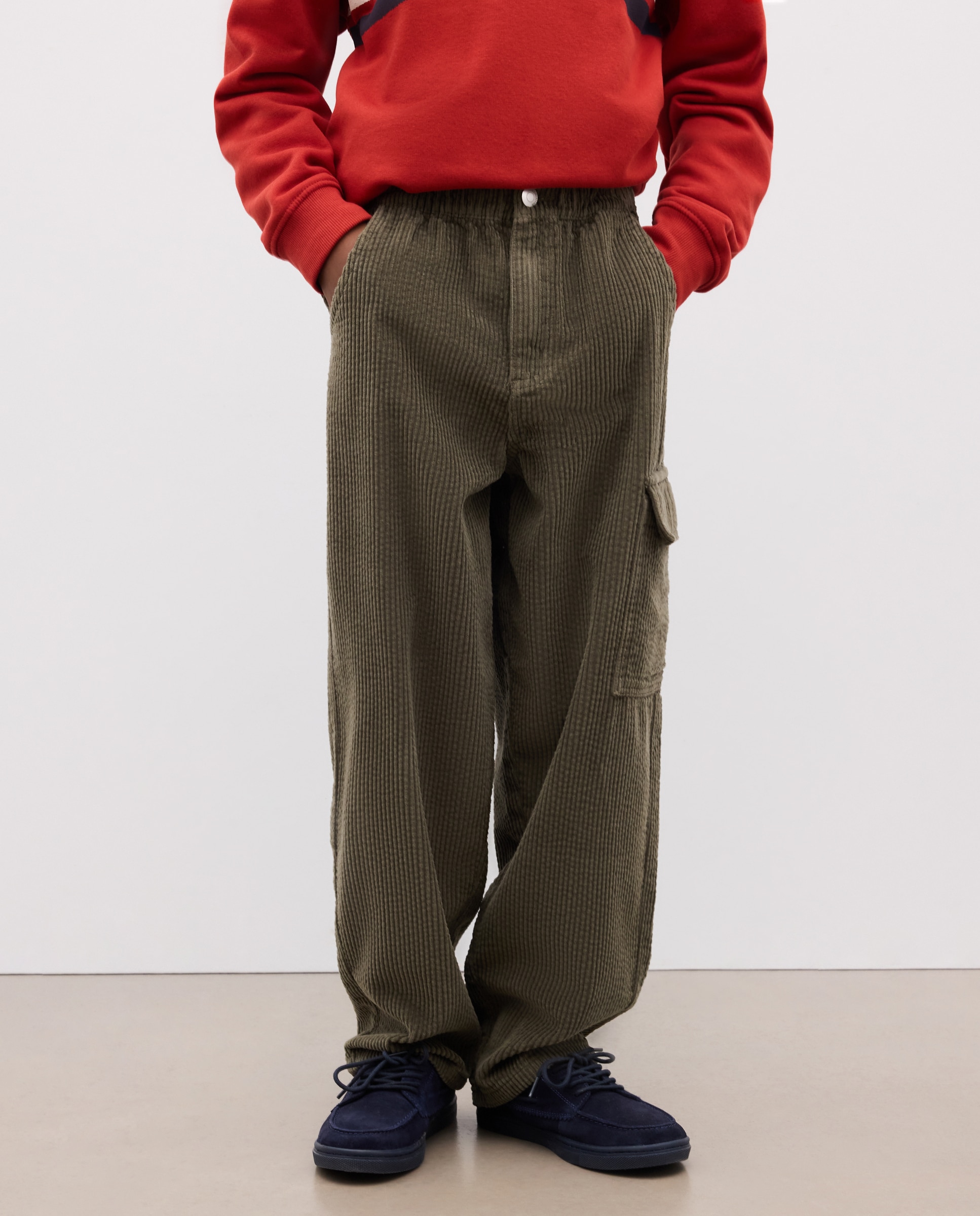 Pantalón liso pana gruesa sheersucker de niño - Kids El Corte Inglés - 520 Kaki 520 Kaki-2