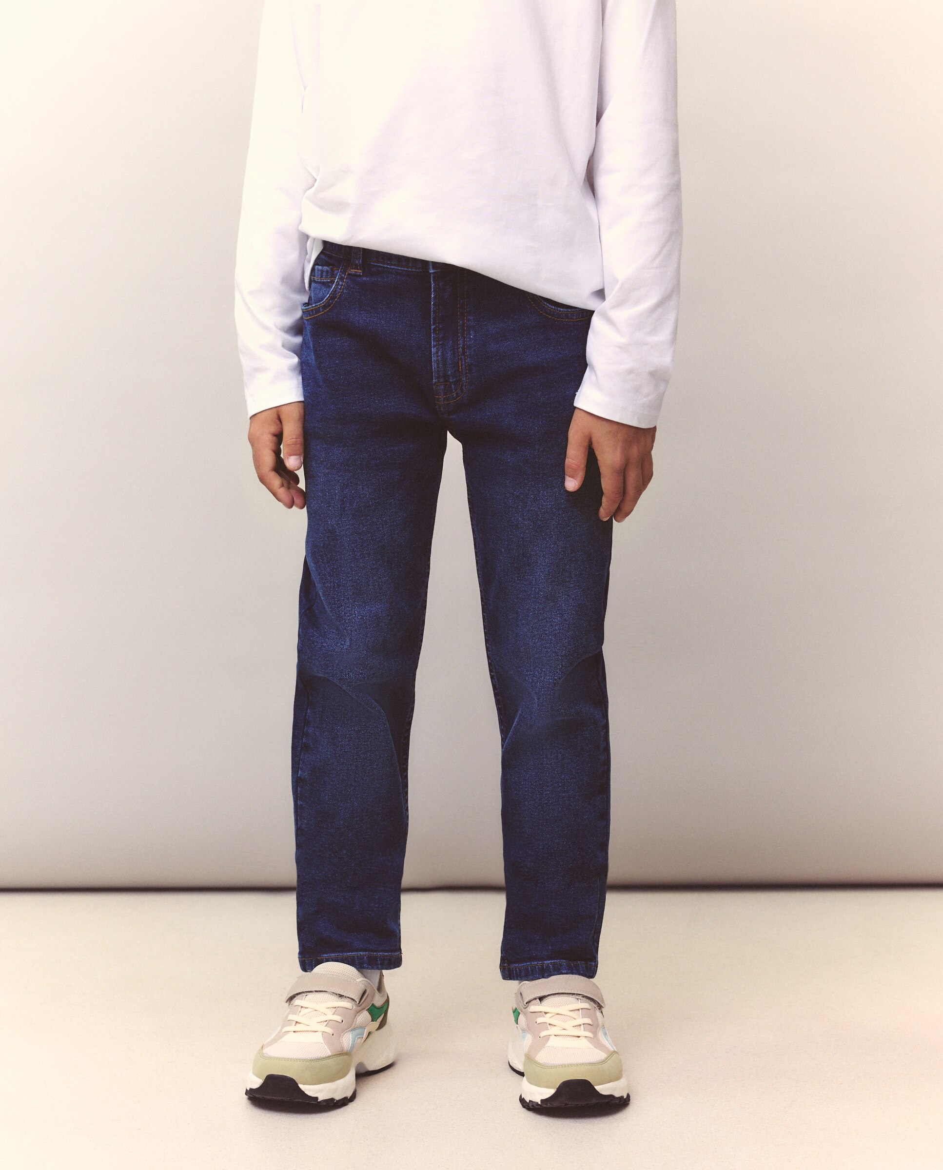 Jeans skinny de menino Azul Suave-2