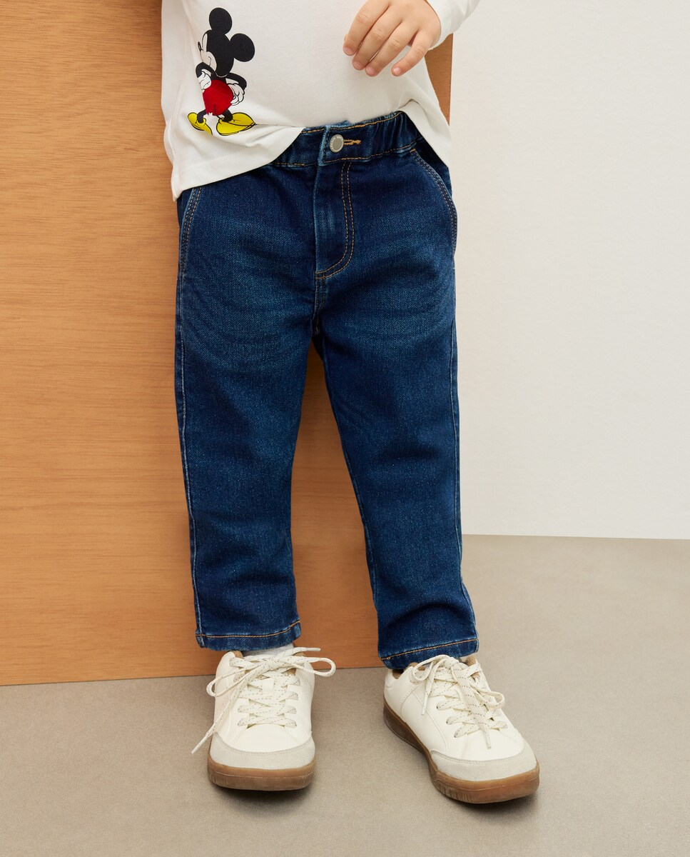 Jeans Jogger de Felpa Azul-claro-2