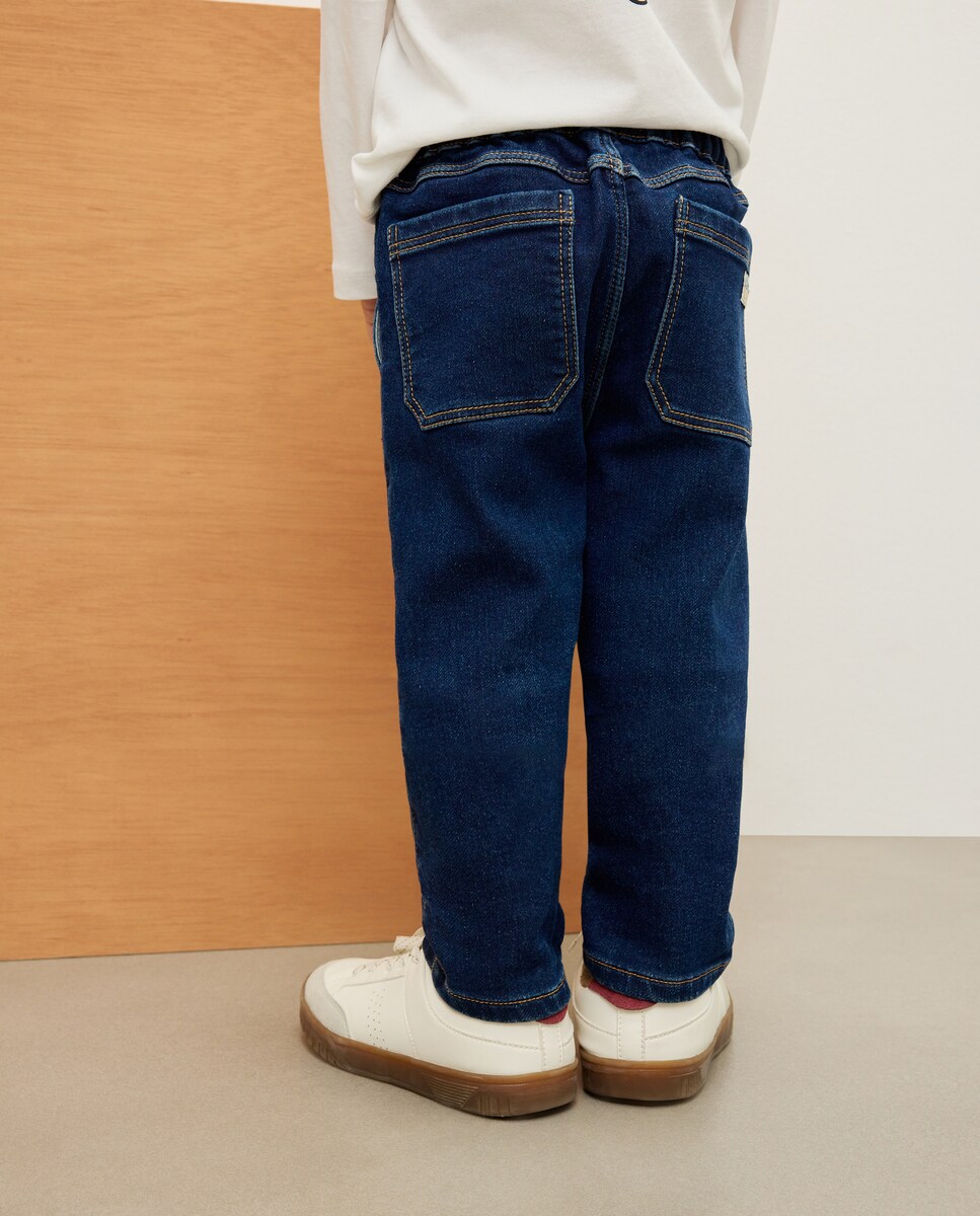 Jeans Jogger de Felpa Azul-claro-3