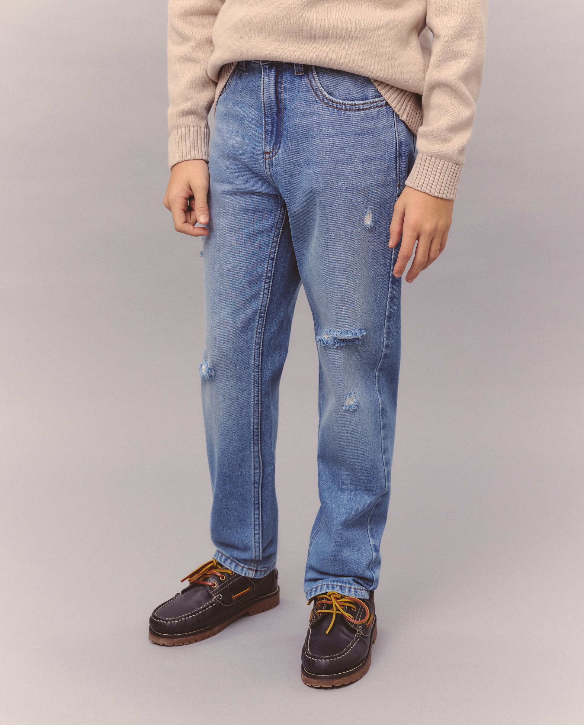 Jeans Lisas com Rasgões Kids El Corte Inglés Azul pálido-2