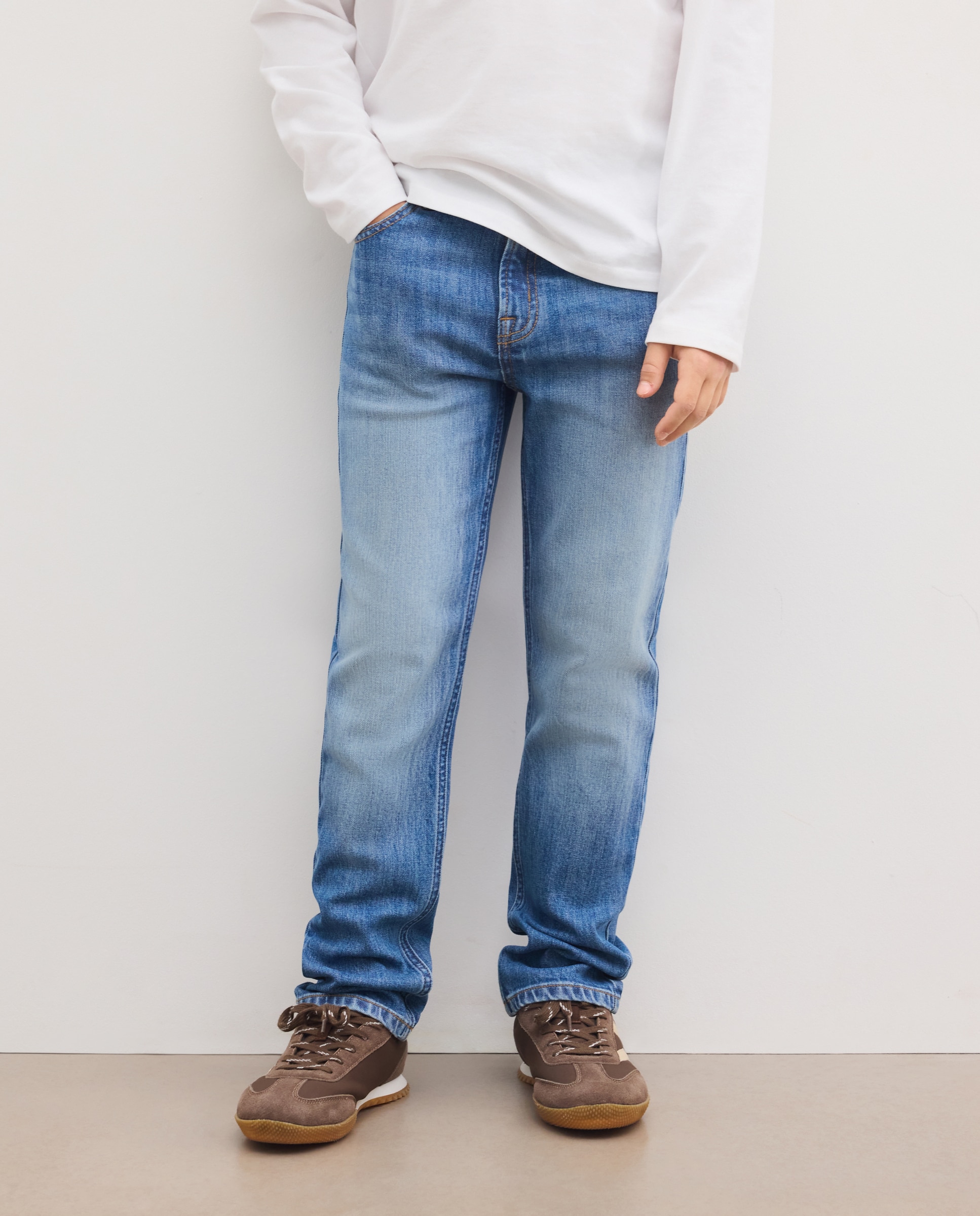 Pantalón denim de niño liso slim fit - Kids El Corte Inglés - Azul pálido Azul pálido-2