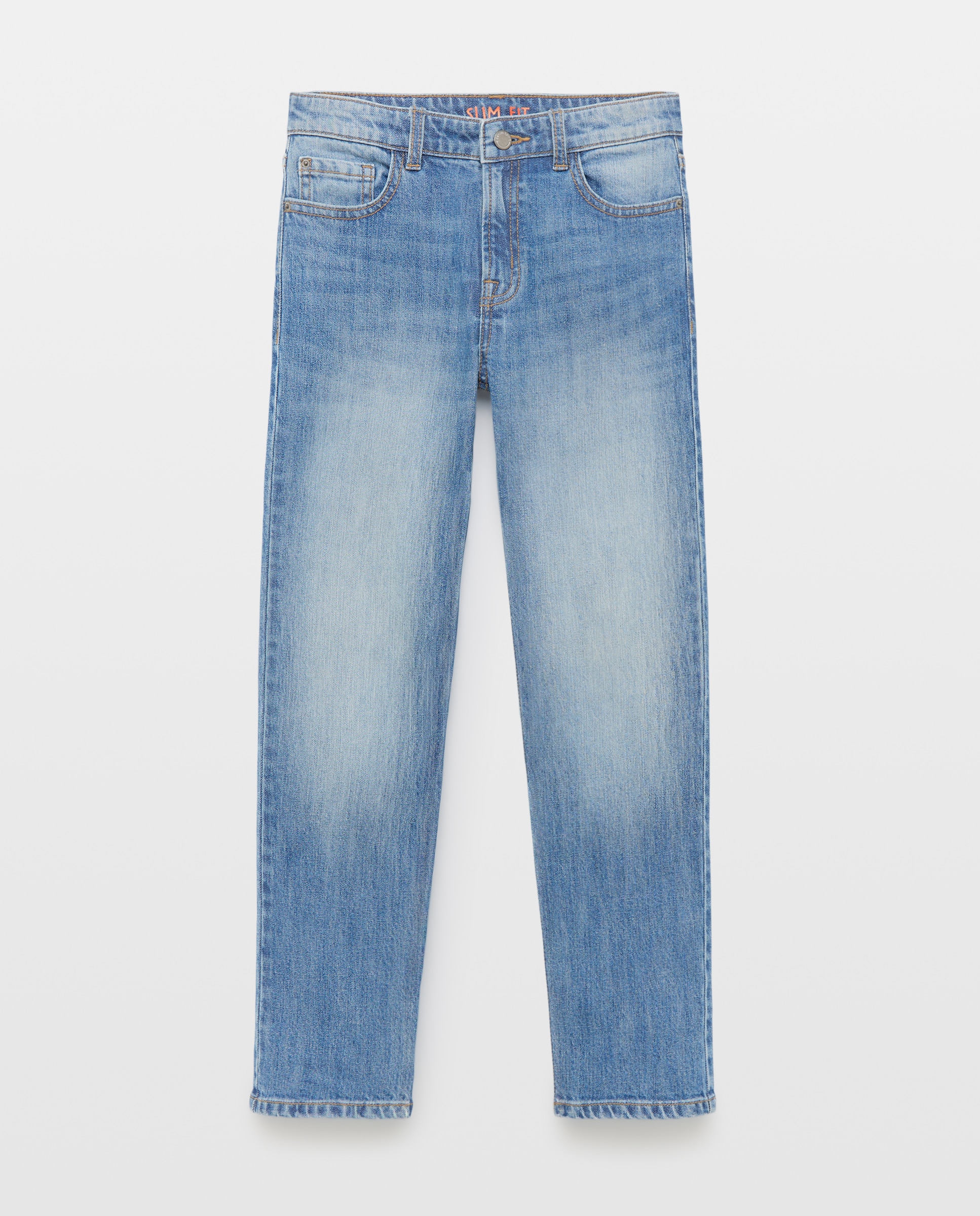 Pantalón denim de niño liso slim fit - Kids El Corte Inglés - Azul pálido Azul pálido-4