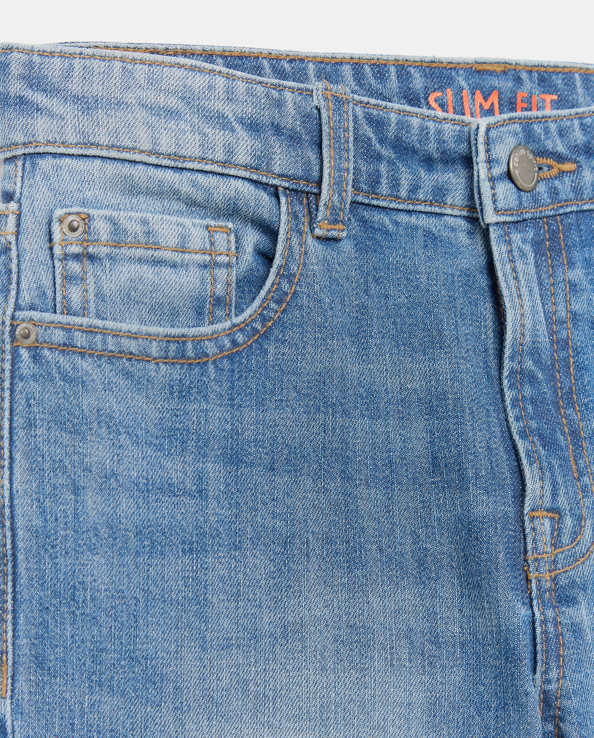 Pantalón denim de niño liso slim fit - Kids El Corte Inglés - Azul pálido Azul pálido-5