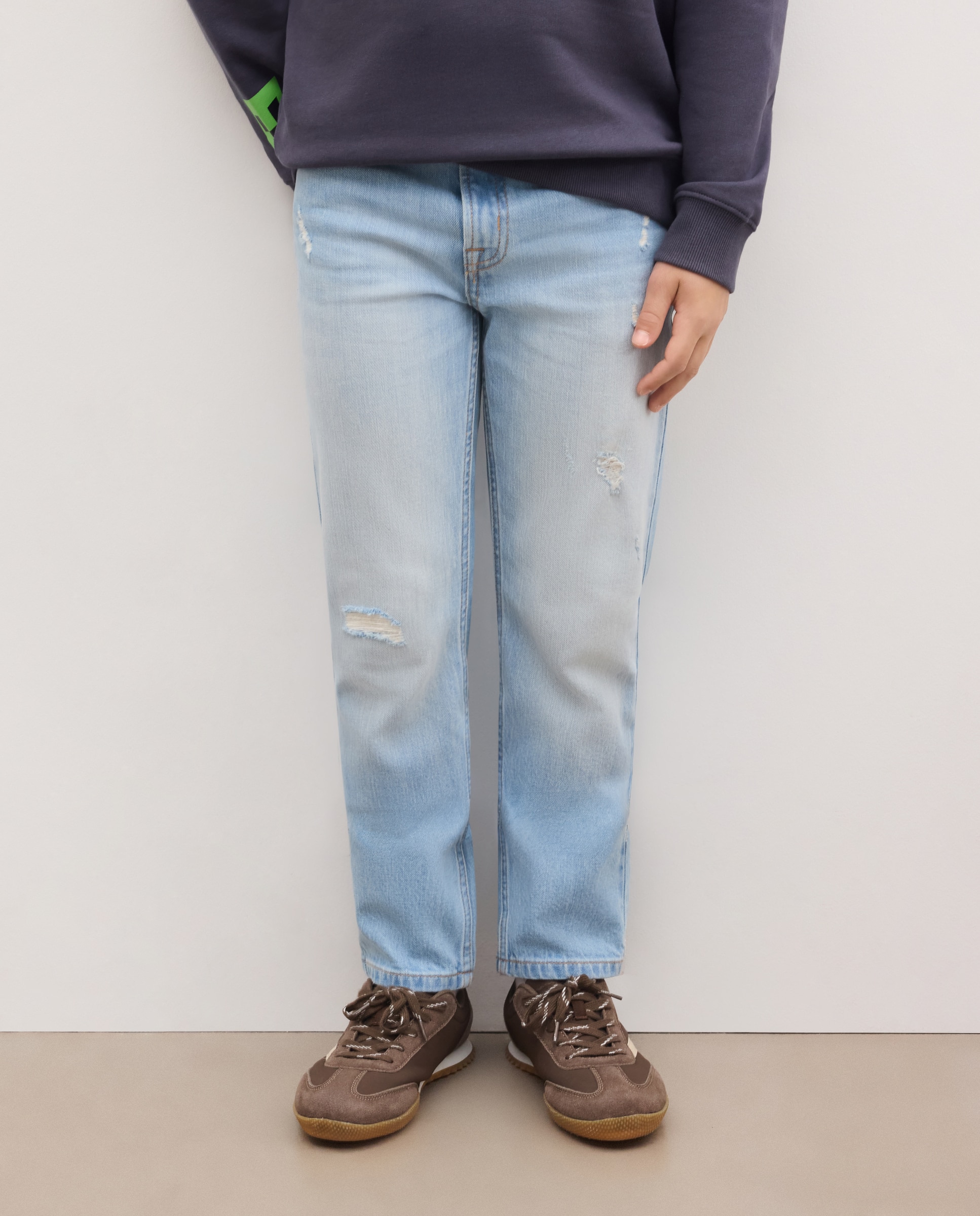Pantalón denim de niño liso slim fit - Kids El Corte Inglés - Cerúleo Cerúleo-2