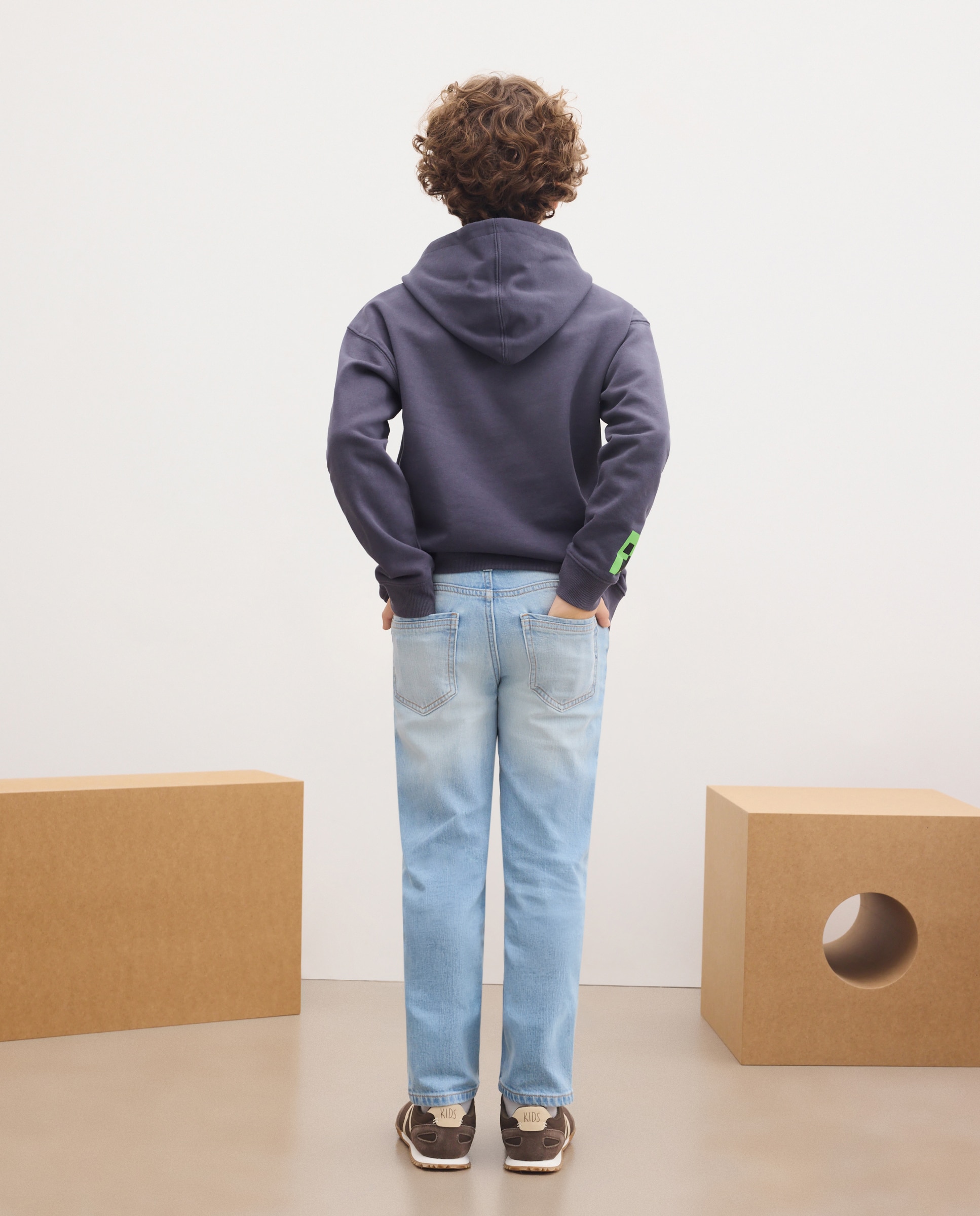 Pantalón denim de niño liso slim fit - Kids El Corte Inglés - Cerúleo Cerúleo-3