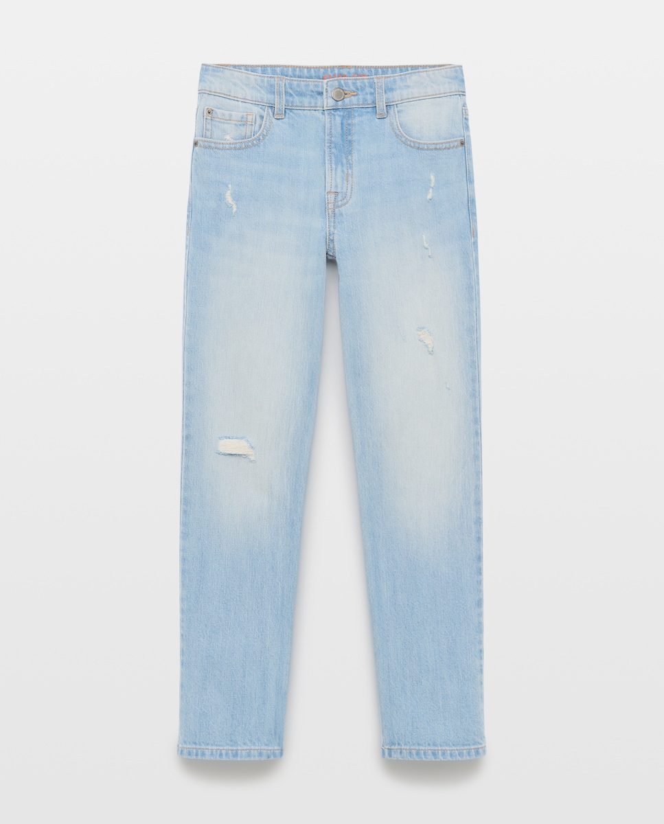 Imagen 0 de Pantalón denim de niño liso slim fit Negro intenso
