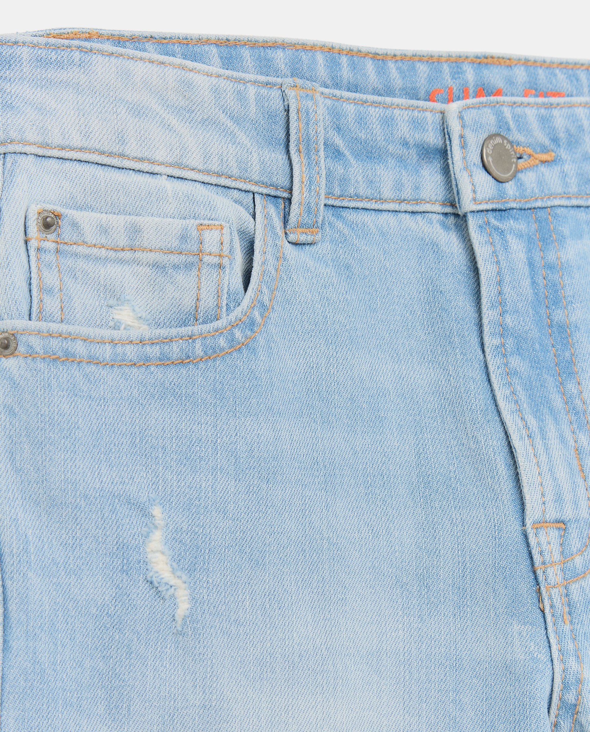 Pantalón denim de niño liso slim fit - Kids El Corte Inglés - Cerúleo Cerúleo-5
