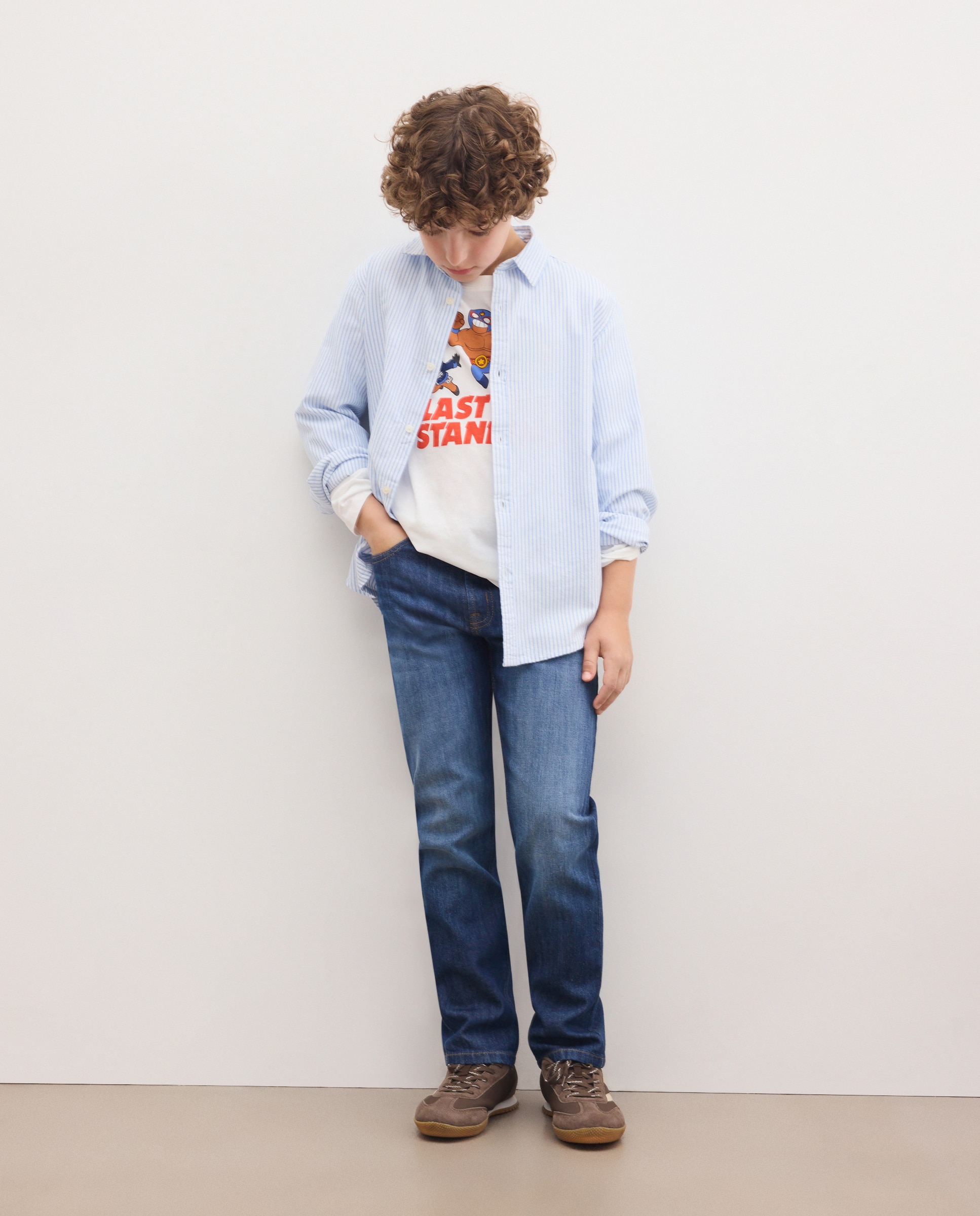 Pantalón denim de niño liso slim fit - Kids El Corte Inglés - Azul Suave Azul Suave-1