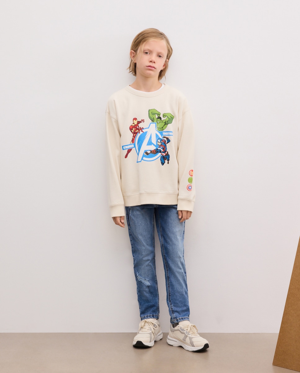 Imagen 0 de Patalón denim slim rotos de niño Azul Suave