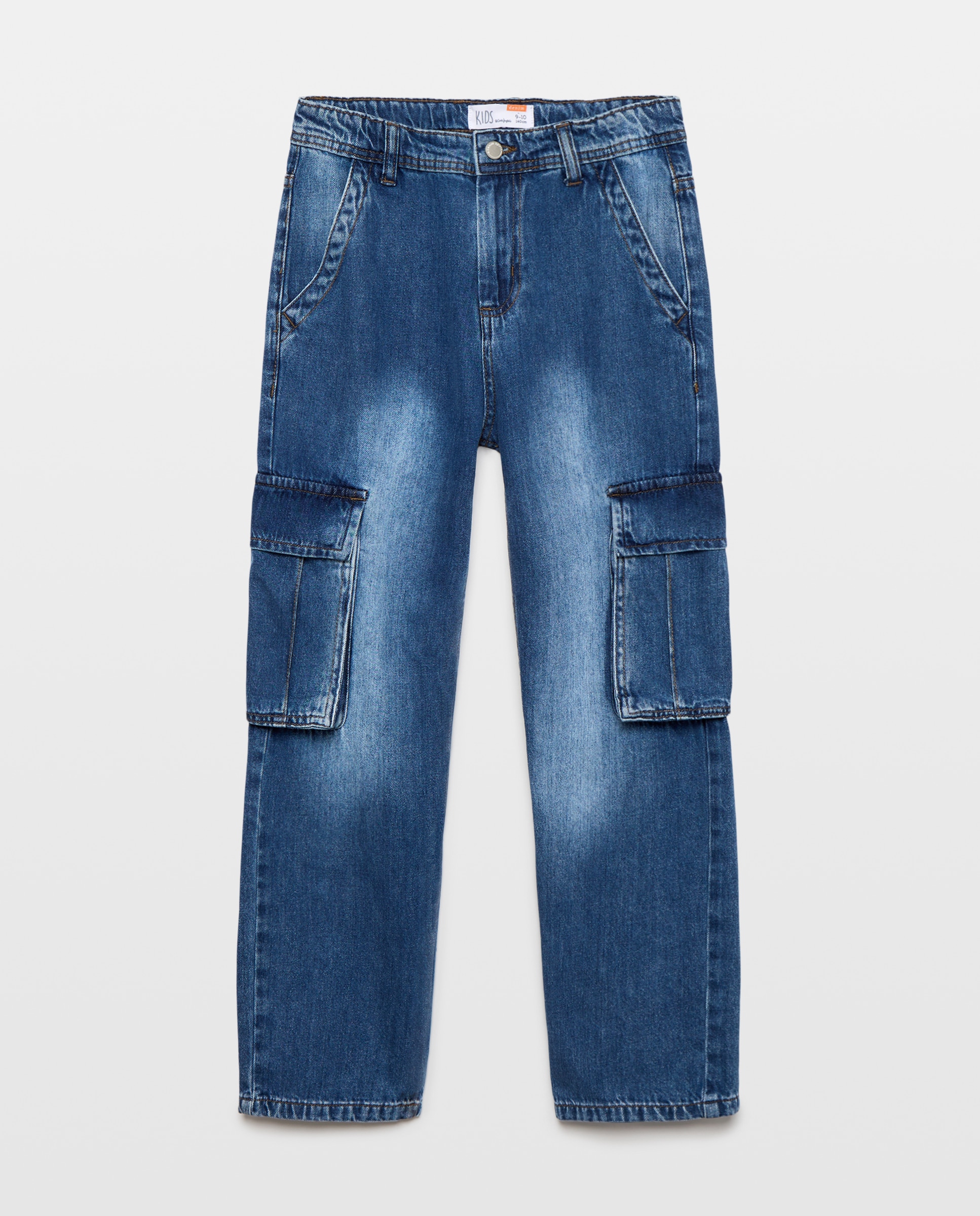 Pantalón liso denim cargo de niño - Kids El Corte Inglés - Azul pálido Azul pálido-5