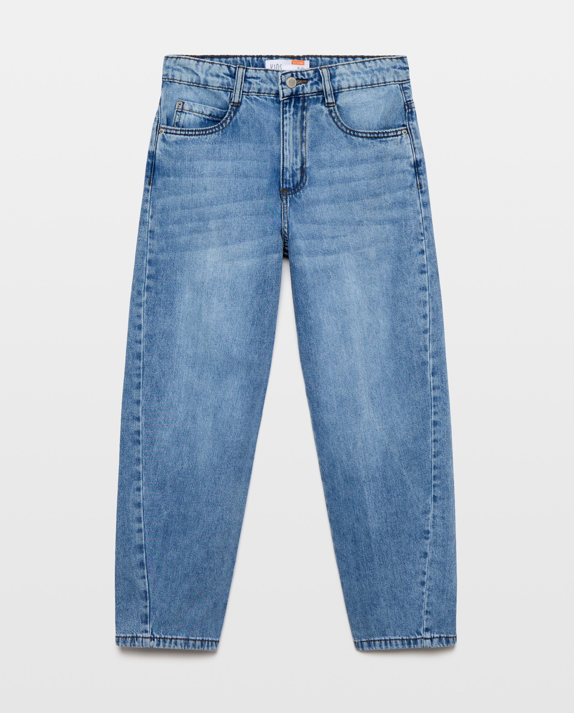 Pantalón liso denim baggy barrel de niño - Kids El Corte Inglés - Azul pálido Azul pálido-5