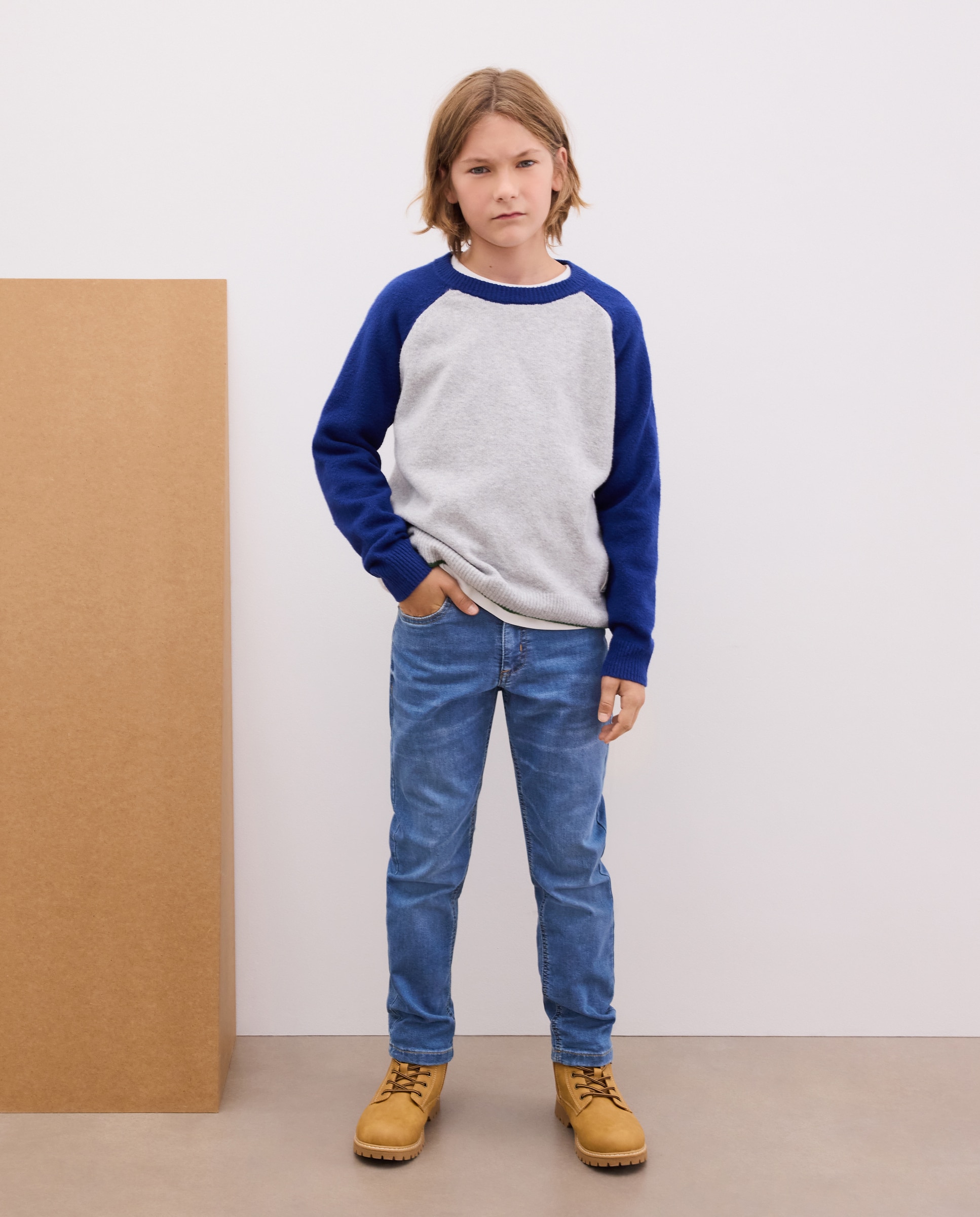 Pantalón de felpa denim de niño - Kids El Corte Inglés - Azul Azul-1