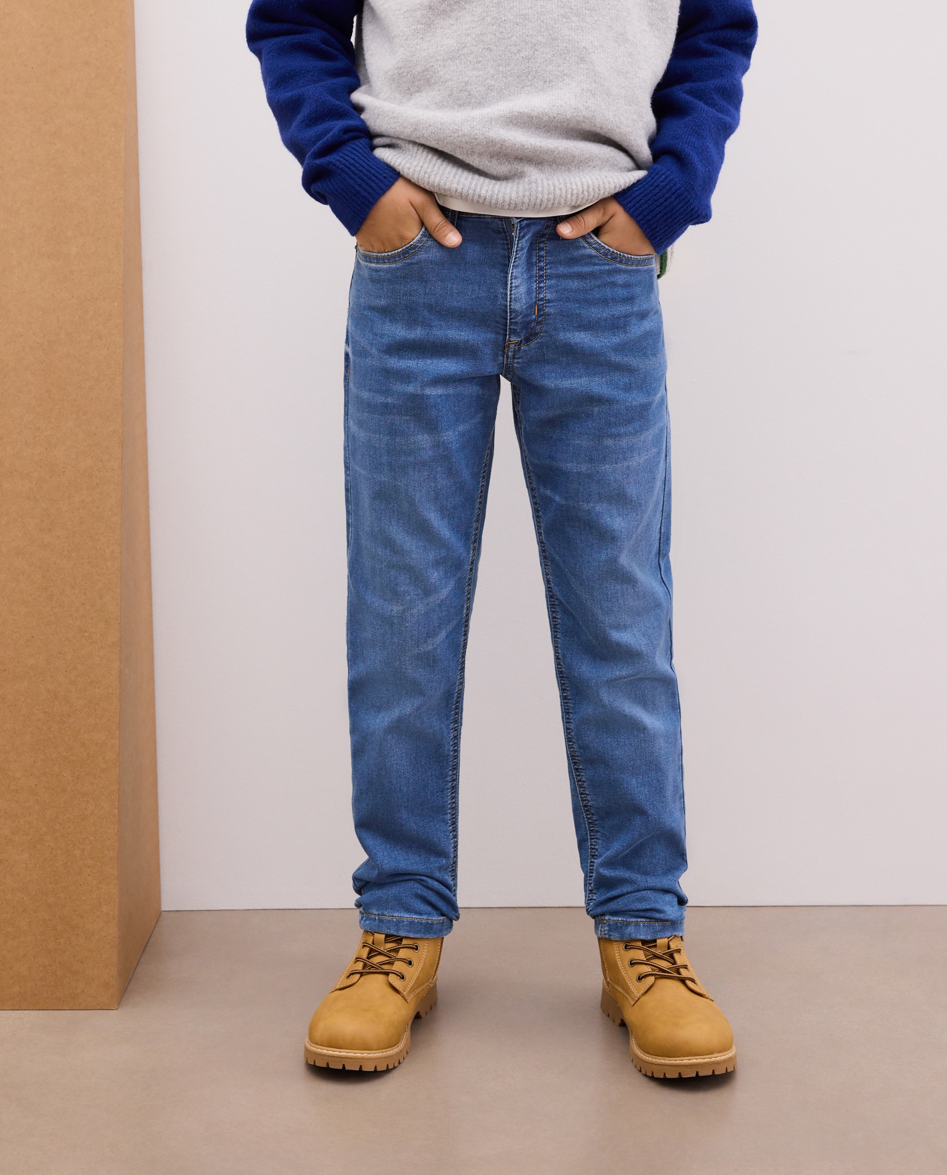 Pantalón de felpa denim de niño - Kids El Corte Inglés - Azul Azul-2