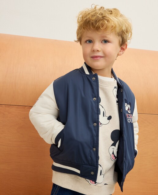 Imagem 0 de Blusão Bomber Liso com Estampado de Fantasia Mickey