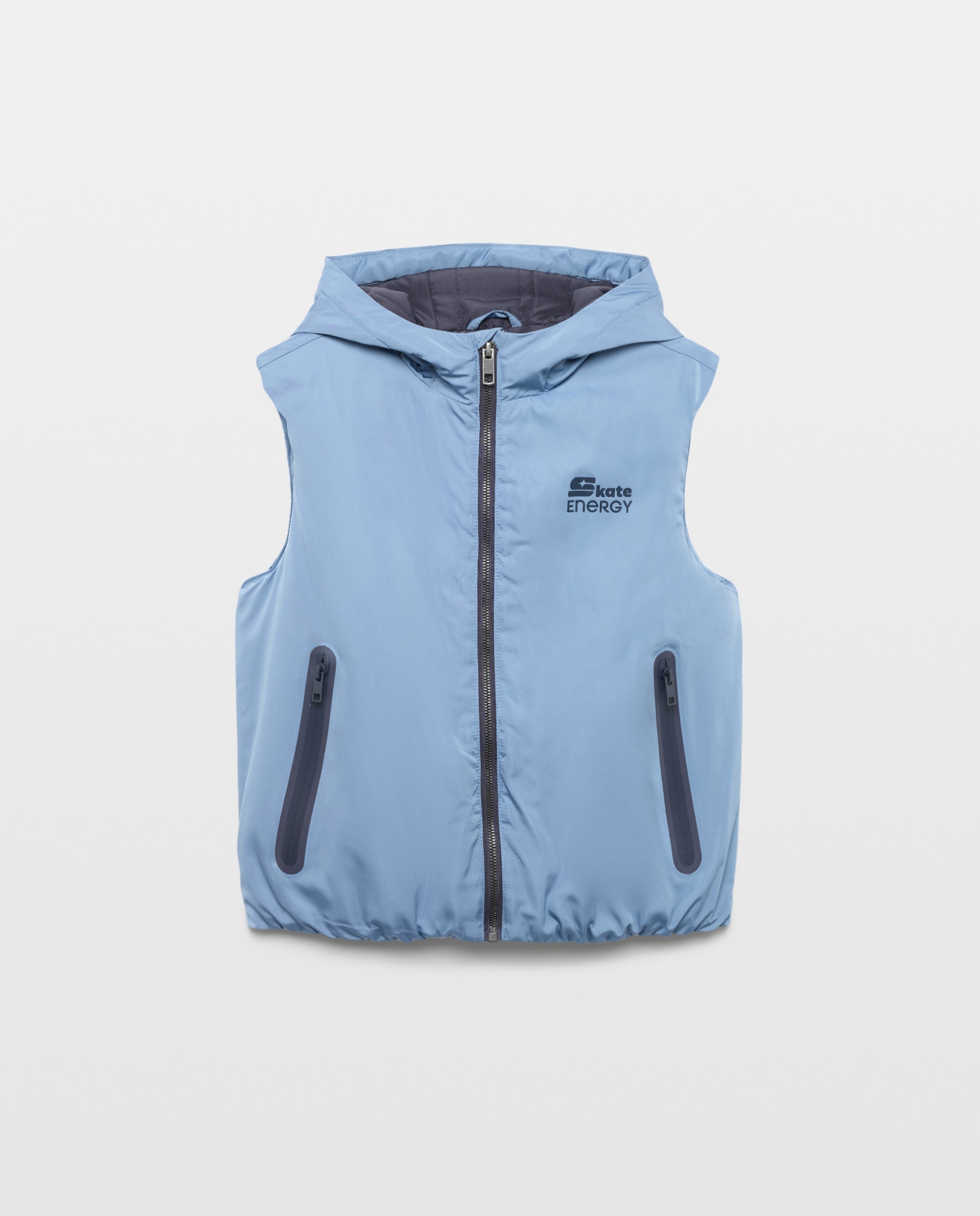 Colete Liso com Capuz 400 Azul-4