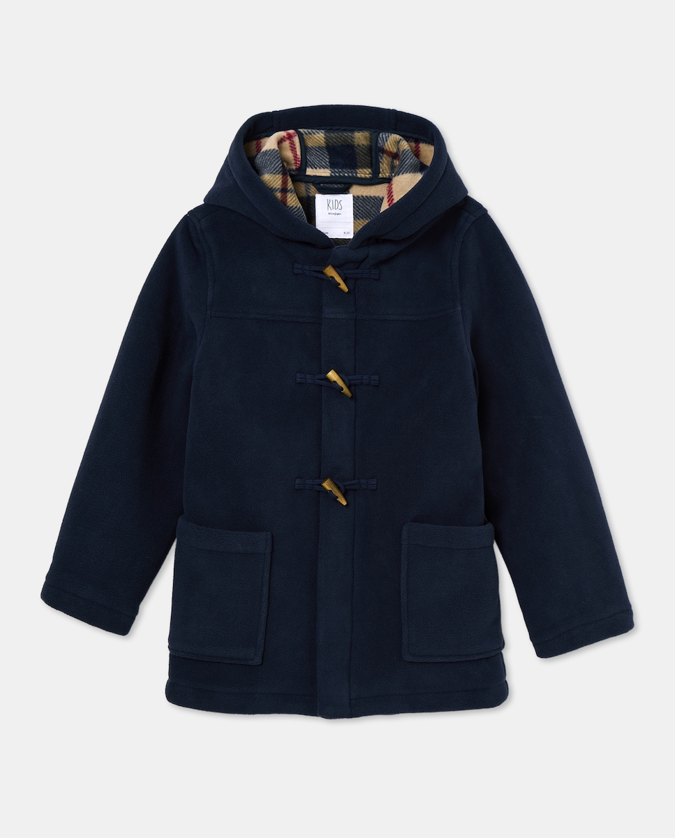 Canadiana de Pano com Fantasia aos Quadrados no Interior Azul-marinho-5