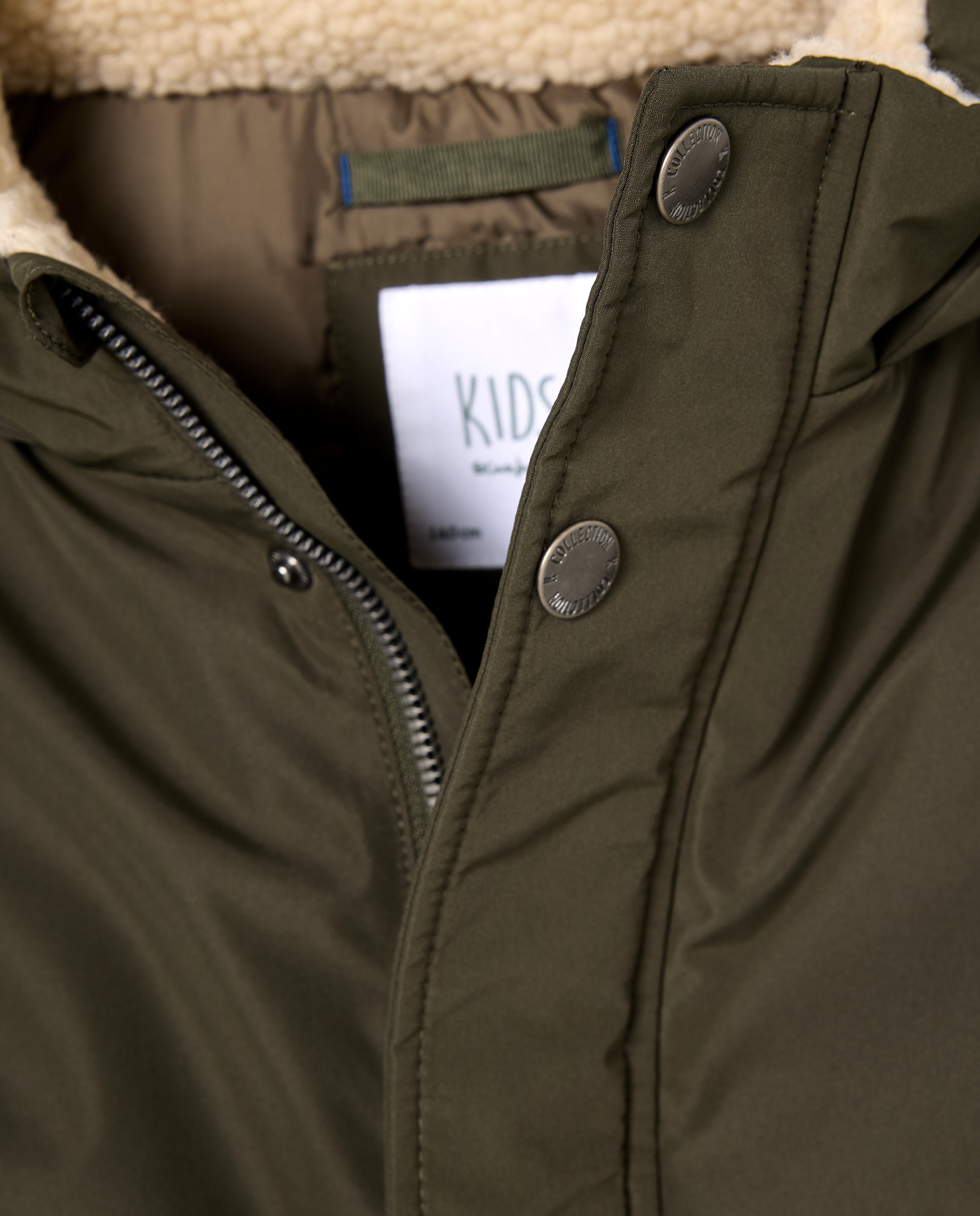 Parka Tipo Coreana Lisa Comprida 530 Verde Escuro-6