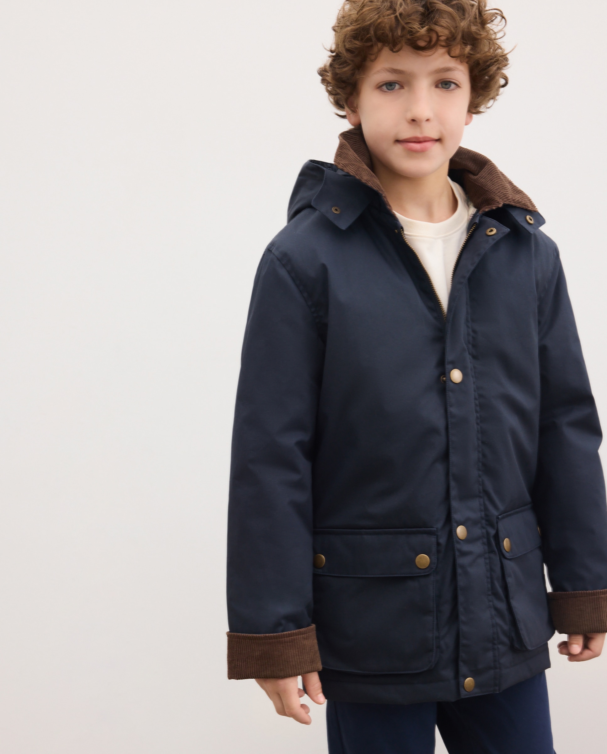 Parka encerada de niño interior de cuadros - Kids El Corte Inglés - Azul marino Azul marino-2