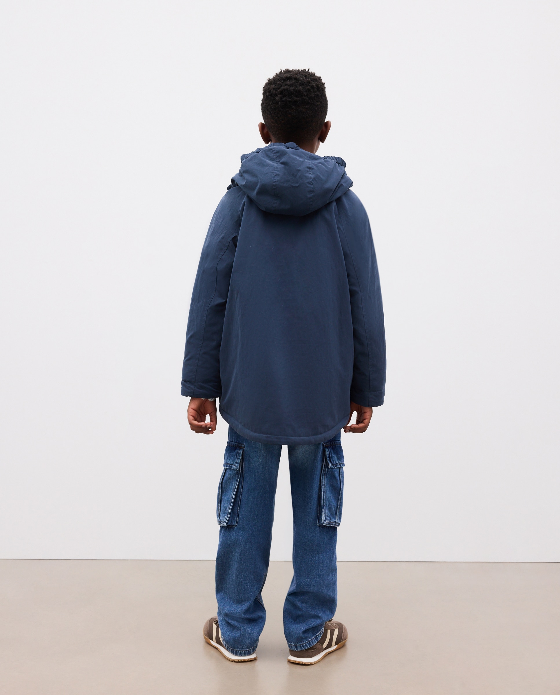 Parka coreana lisa larga de niño - Kids El Corte Inglés - Azul marino Azul marino-4