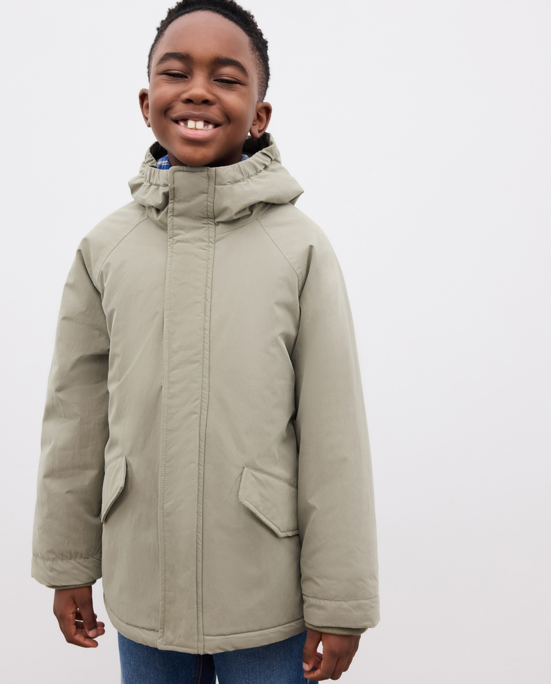 Parka coreana lisa larga de niño - Kids El Corte Inglés - 520 Kaki 520 Kaki-3