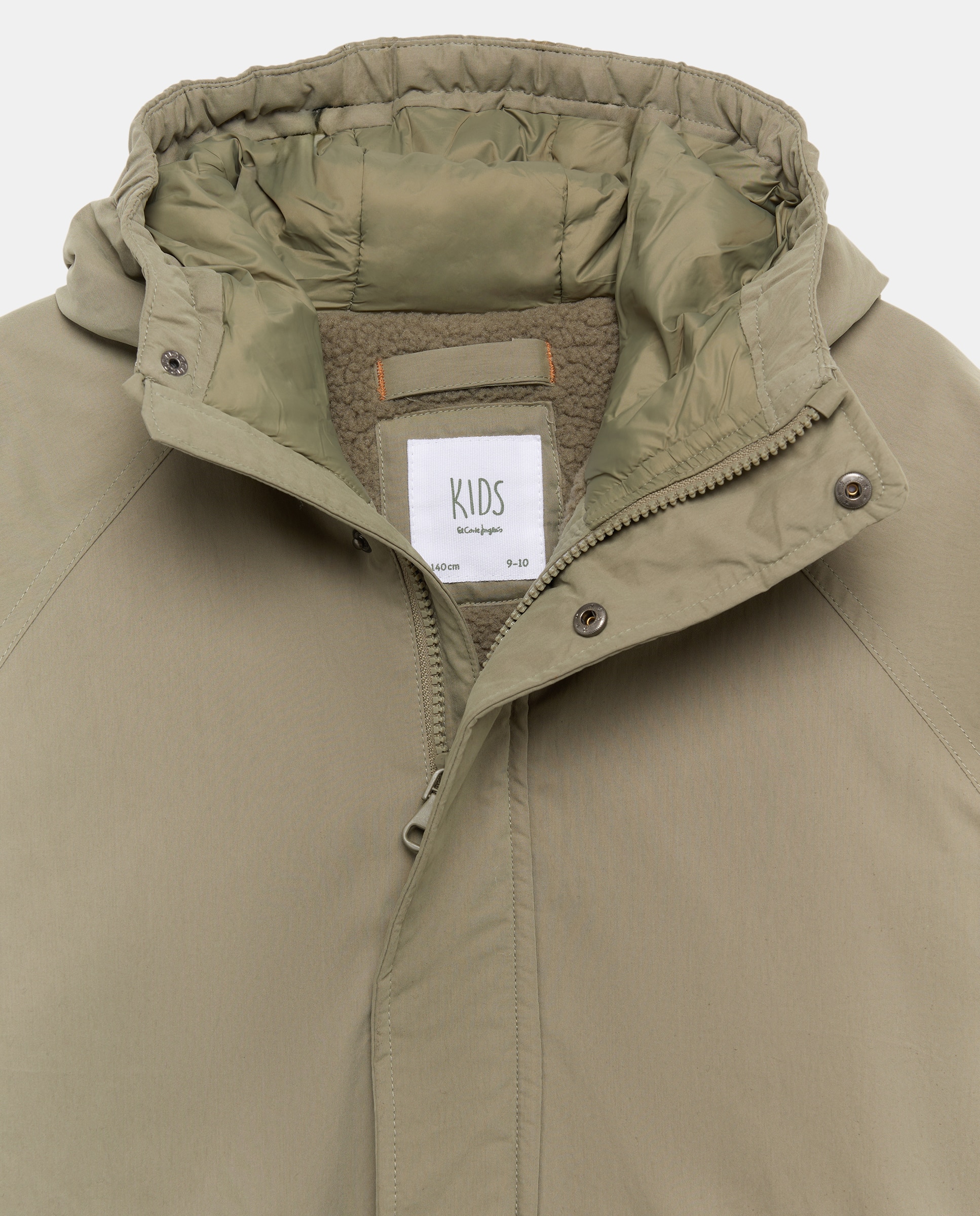 Parka coreana lisa larga de niño - Kids El Corte Inglés - 520 Kaki 520 Kaki-6