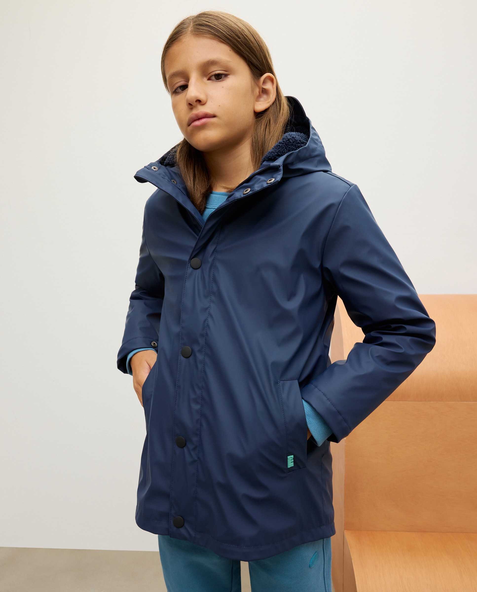 Imagem 0 de Parka Engomada com Forro de Pelo de Borrego