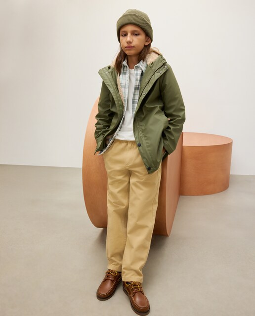 Imagen 0 de Parka engomada con forro de borreguito de niño