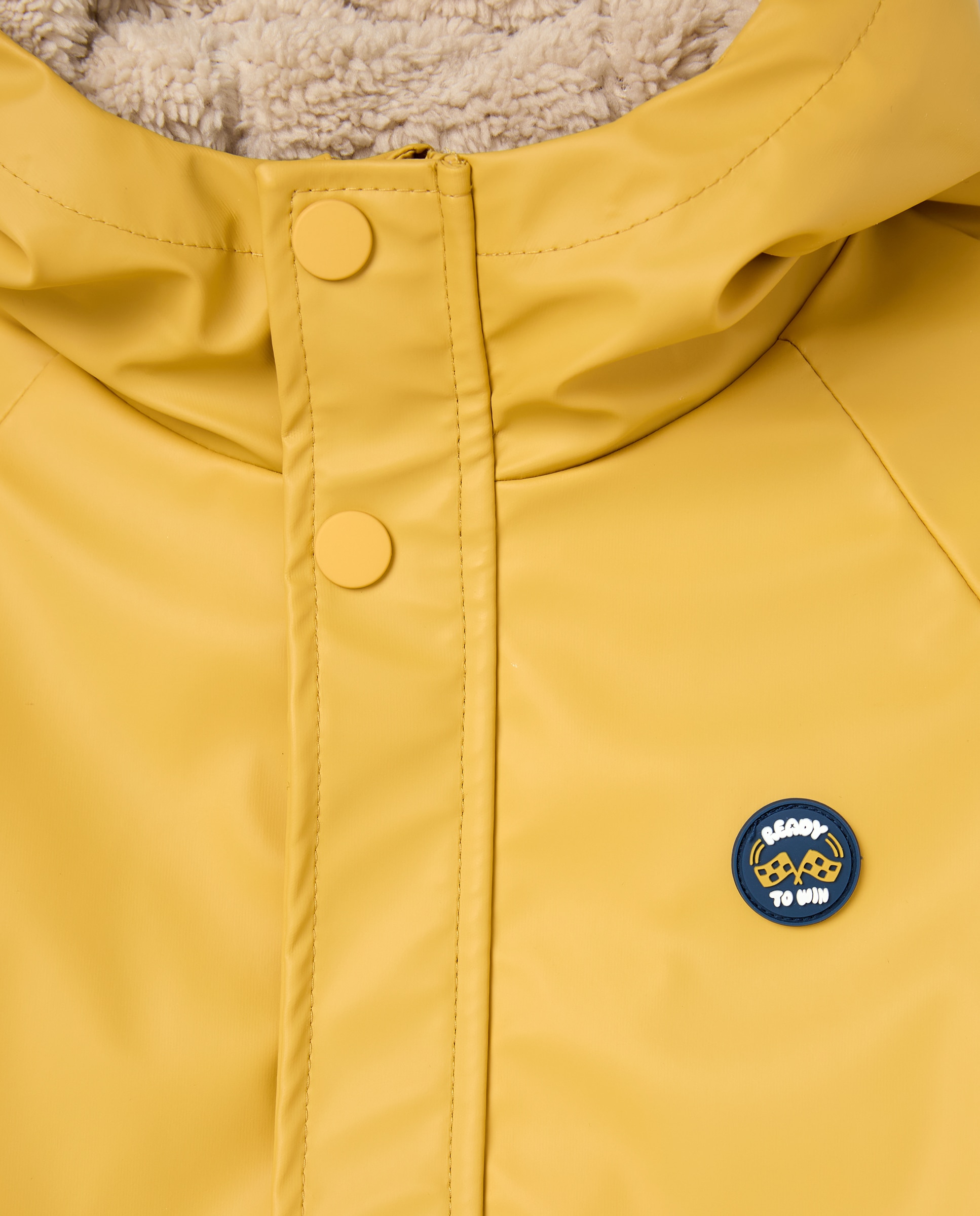 Parka Engomada com Forro de Pelo de Borrego 300 Amarelo-5
