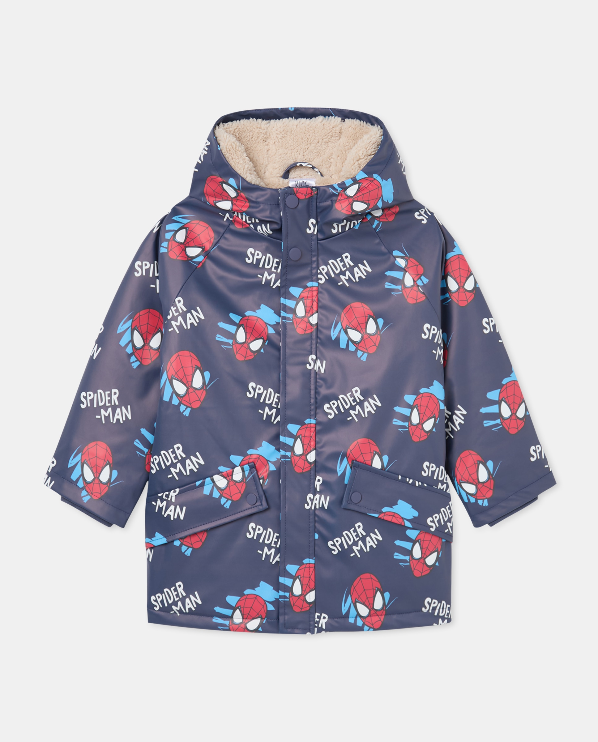 Parka Engomada Homem-Aranha Azul-marinho-4