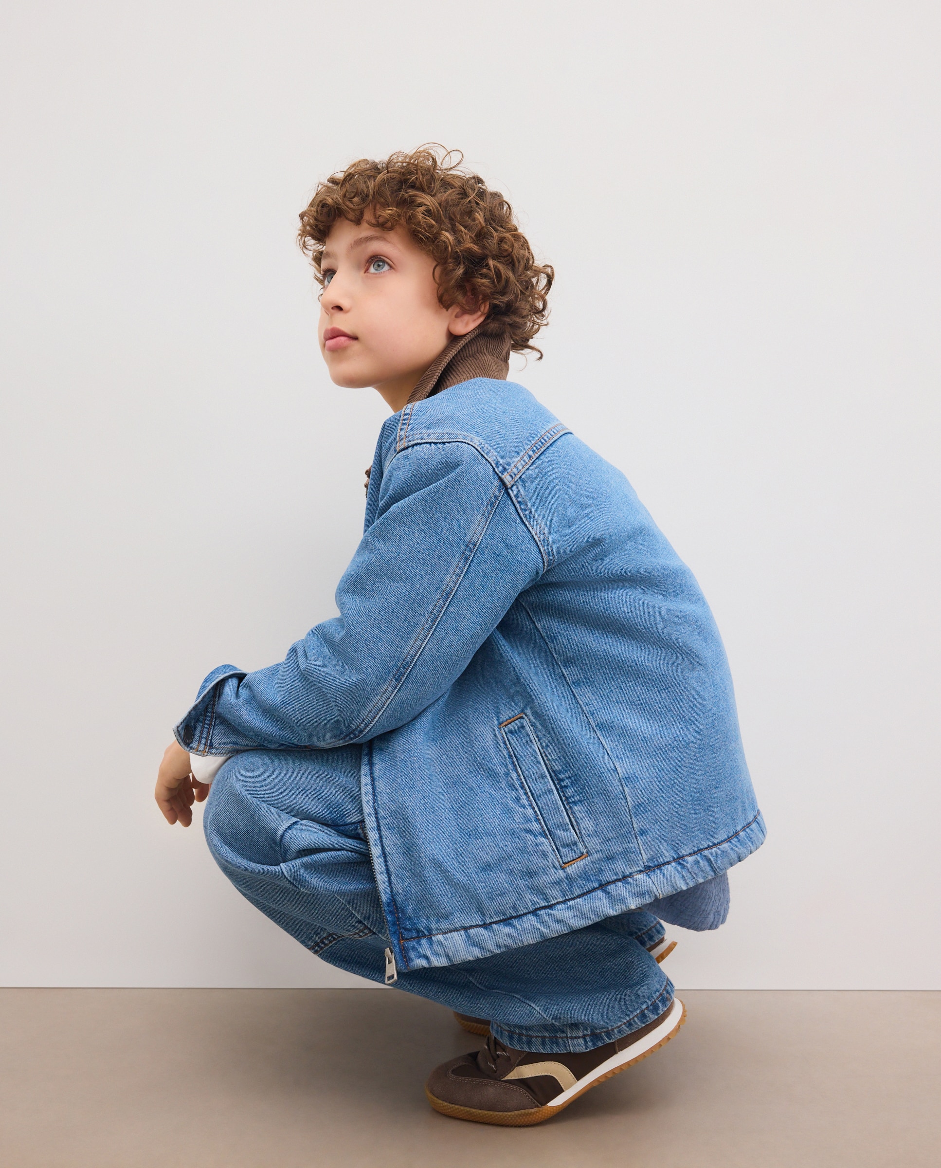 Parka Ligeira de Ganga com Gola de Bombazina Kids El Corte Inglés Azul pálido-3
