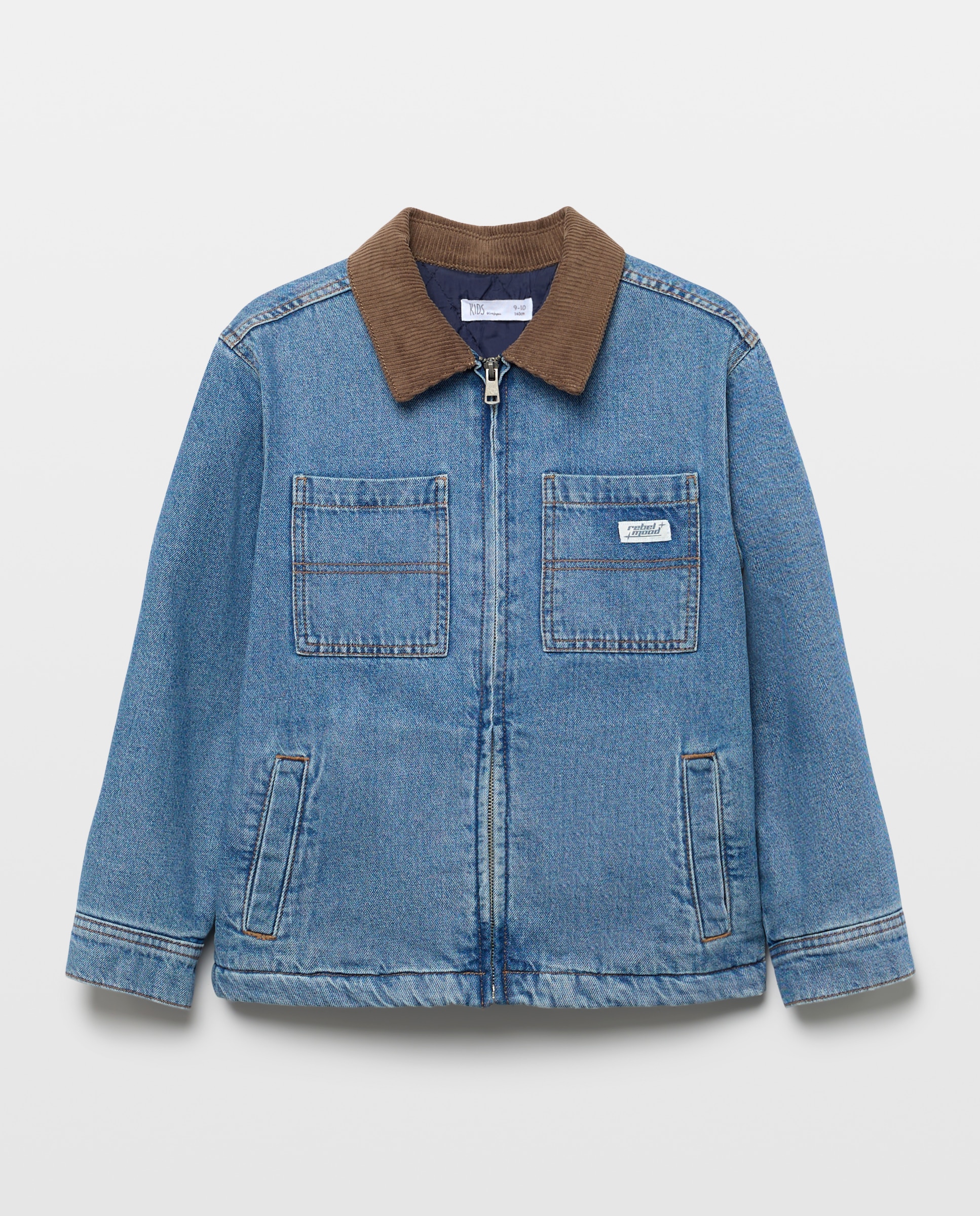 Parka Ligeira de Ganga com Gola de Bombazina Kids El Corte Inglés Azul pálido-5