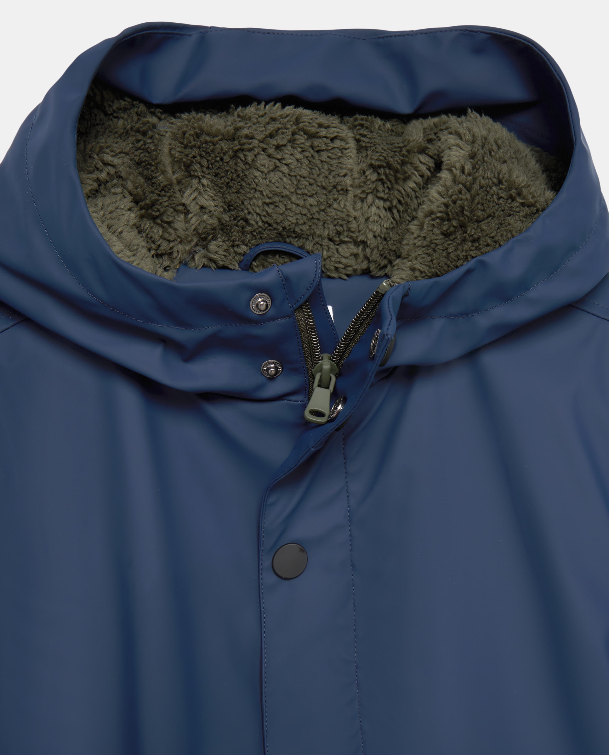 Parka Engomada Lisa Azul-marinho-2