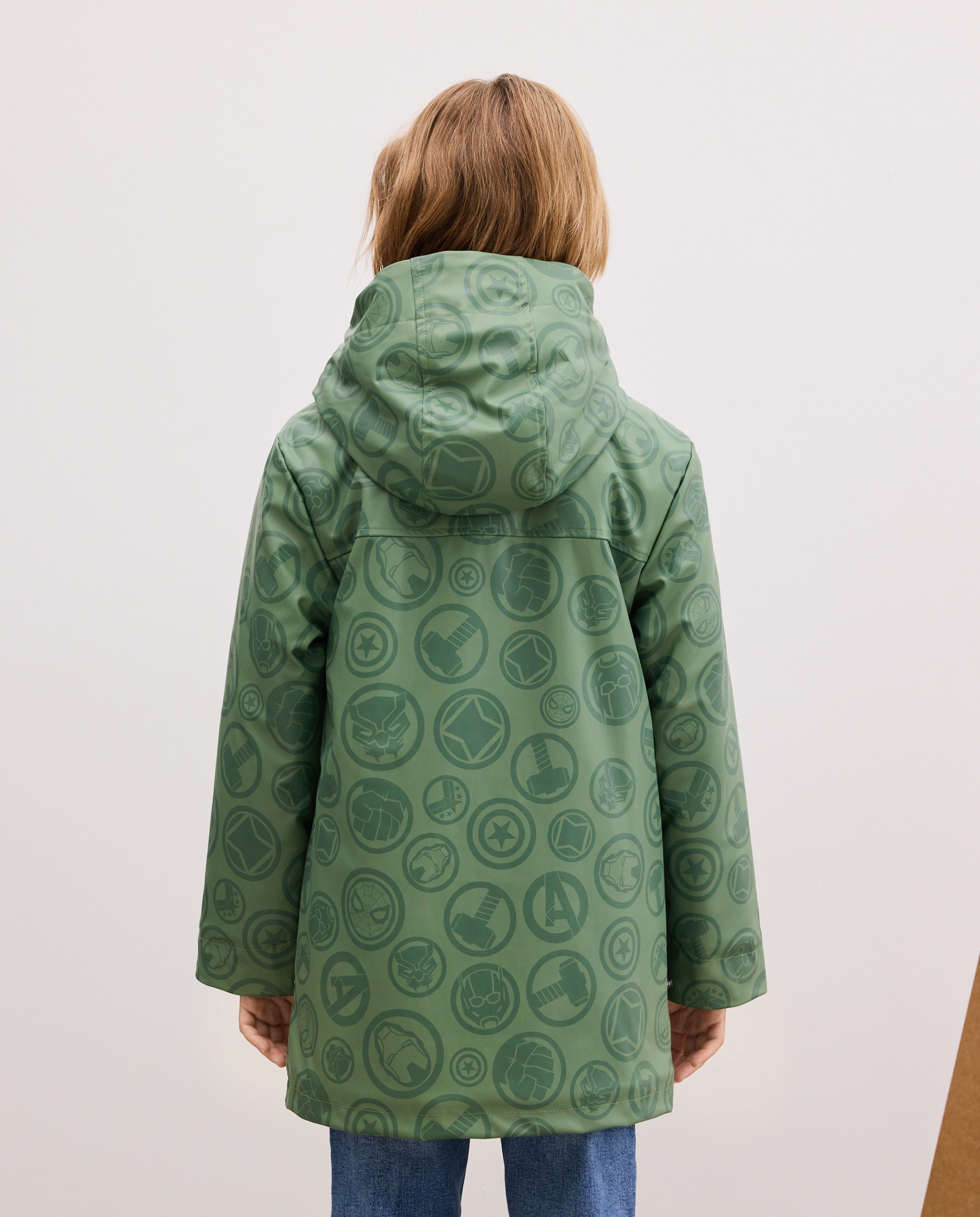 Parka Engomada com Fantasia Os Vingadores Verde-3