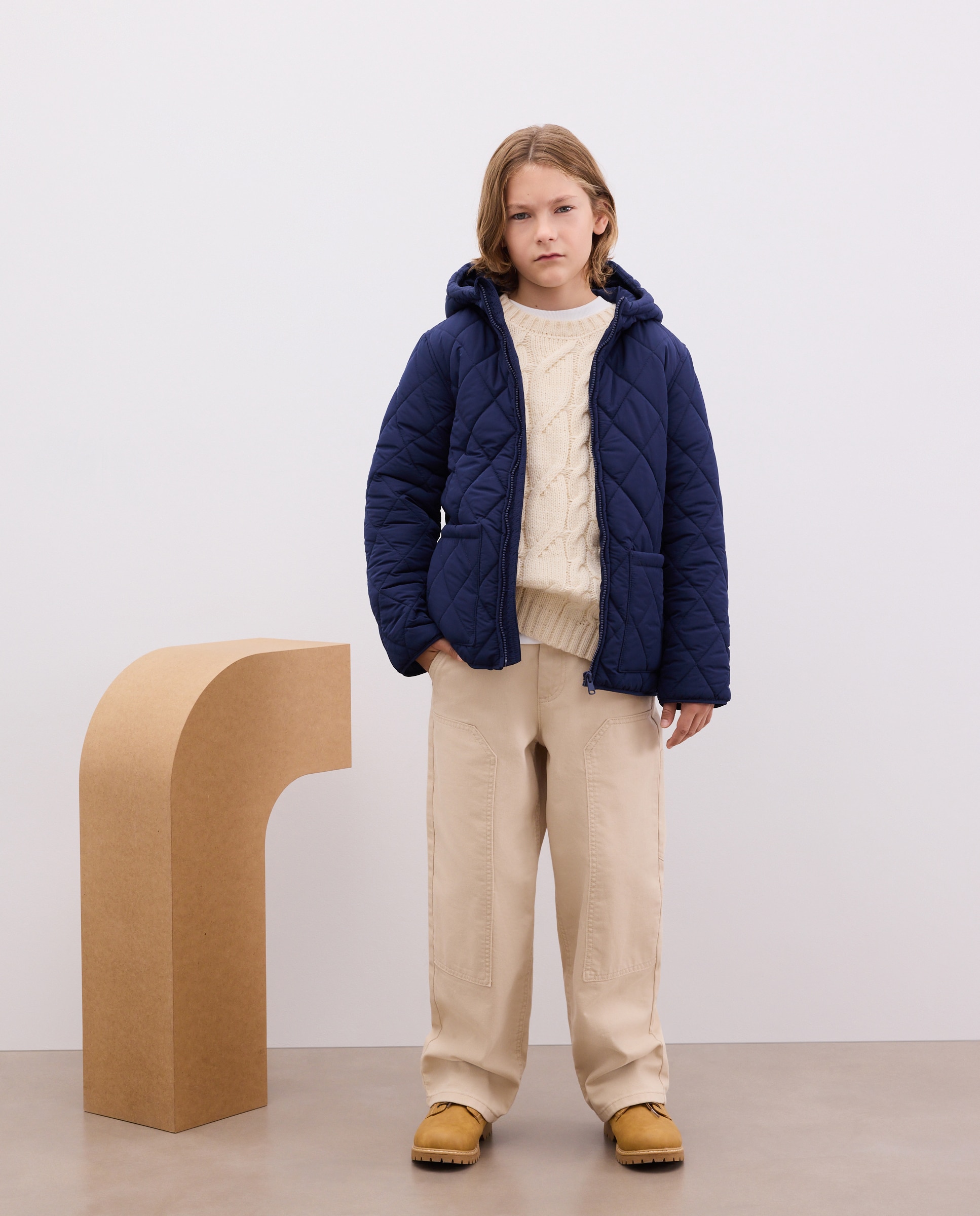 Imagen 0 de Parka de niño básica encerada lisa Azul marino