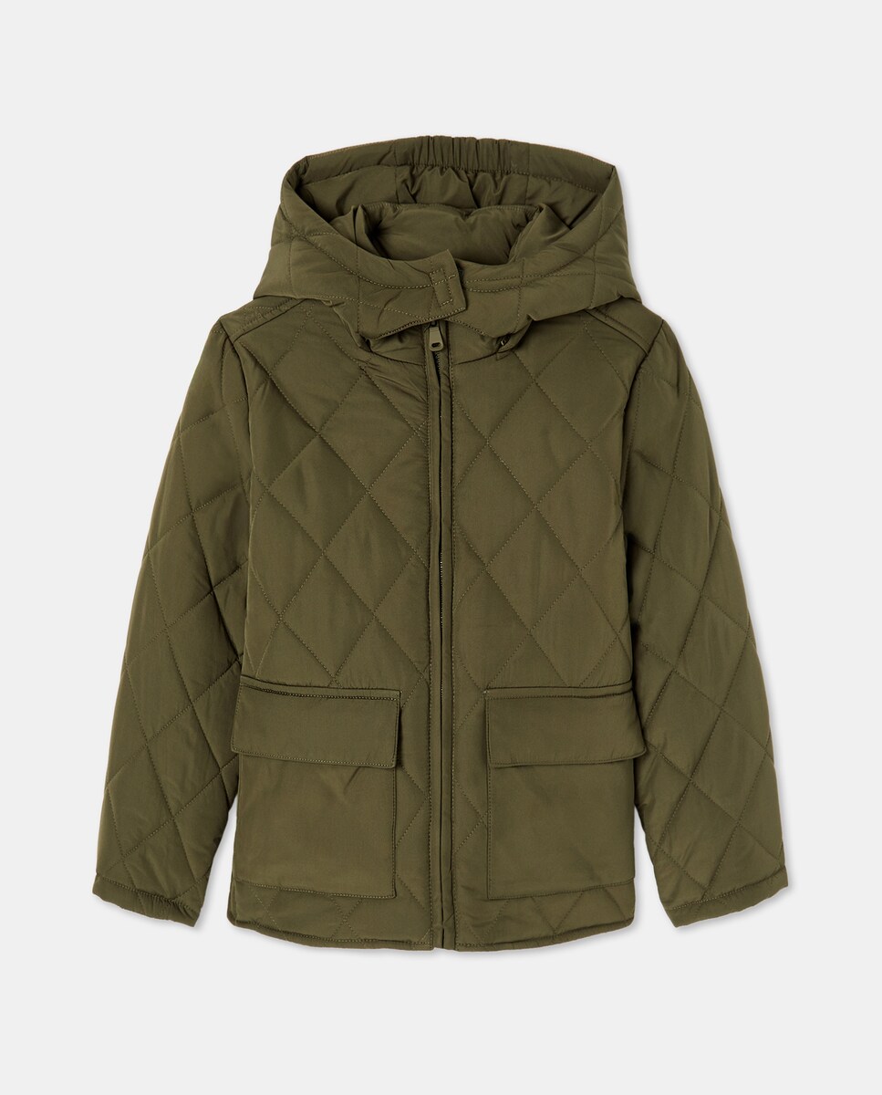 Blusão Acolchoado Liso com Acolchoado Ligeiro 520 Caqui-5