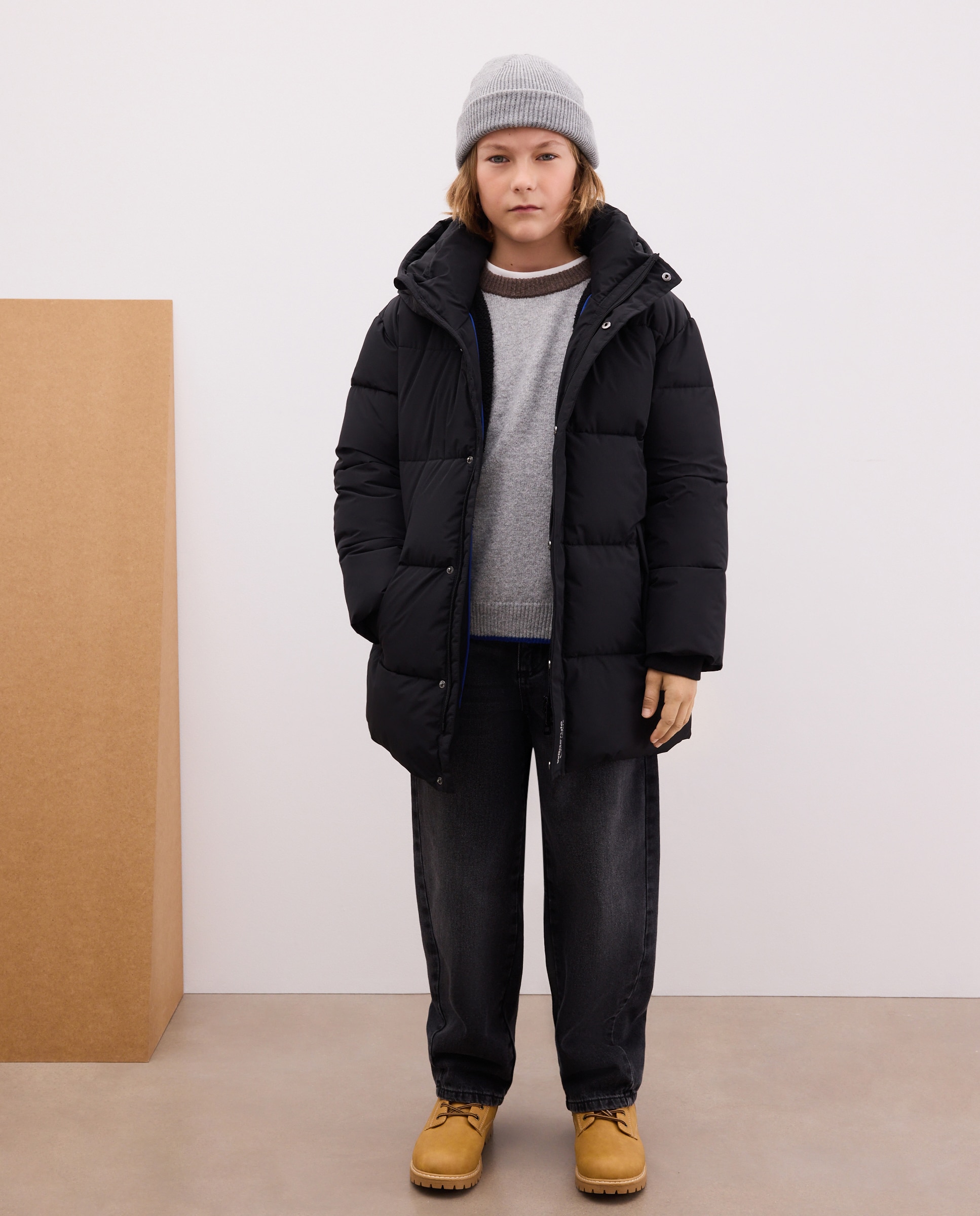 Imagen 0 de Parka de niño fantasía costuras Negro
