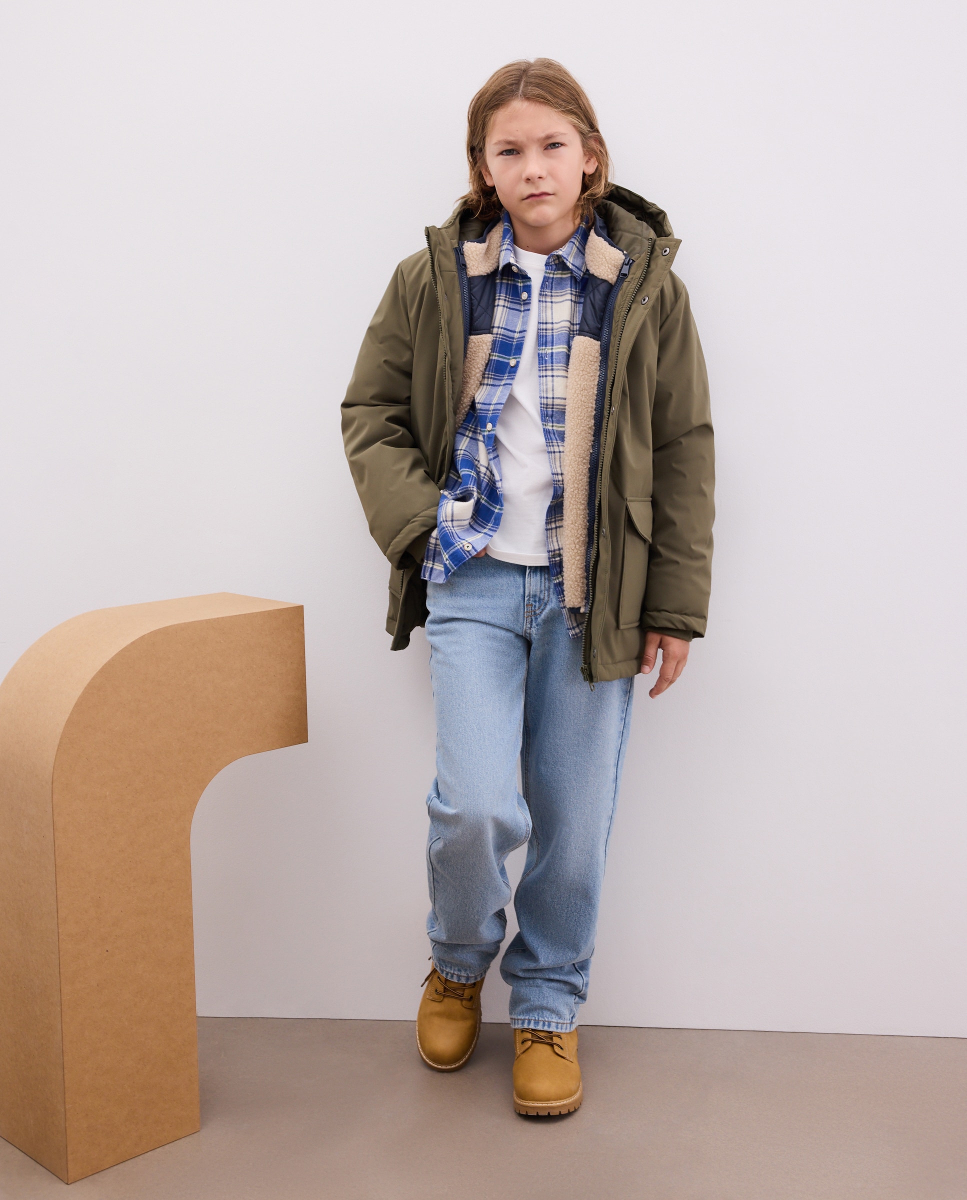 Imagen 0 de Parka desmontable con chaleco de borrego de niño Multicolor