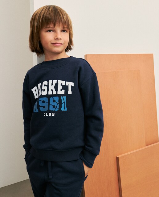 Imagem 0 de Sweatshirt Básica Basket com Gola Redonda