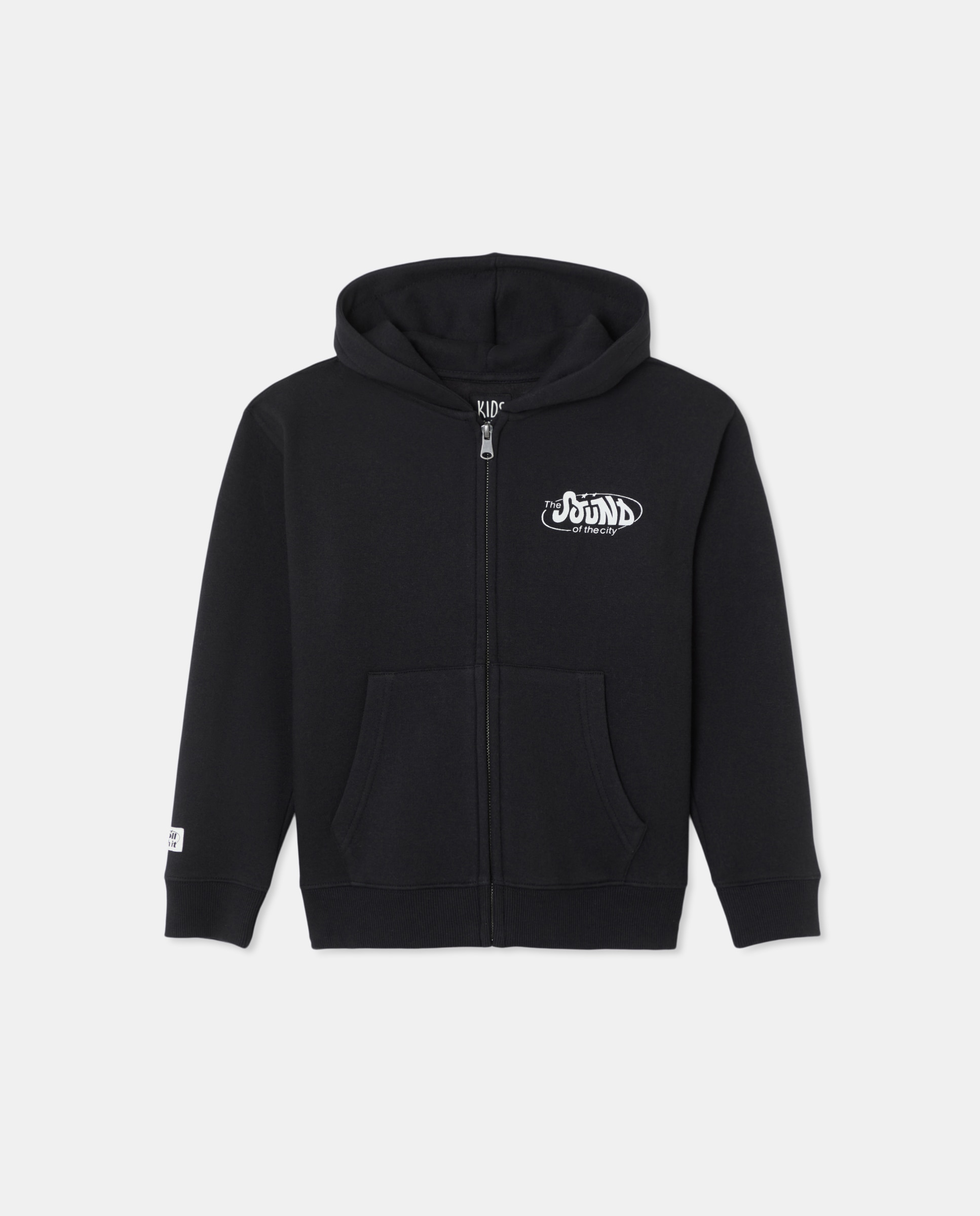 Sweatshirt Aberta com Capuz Preto-4