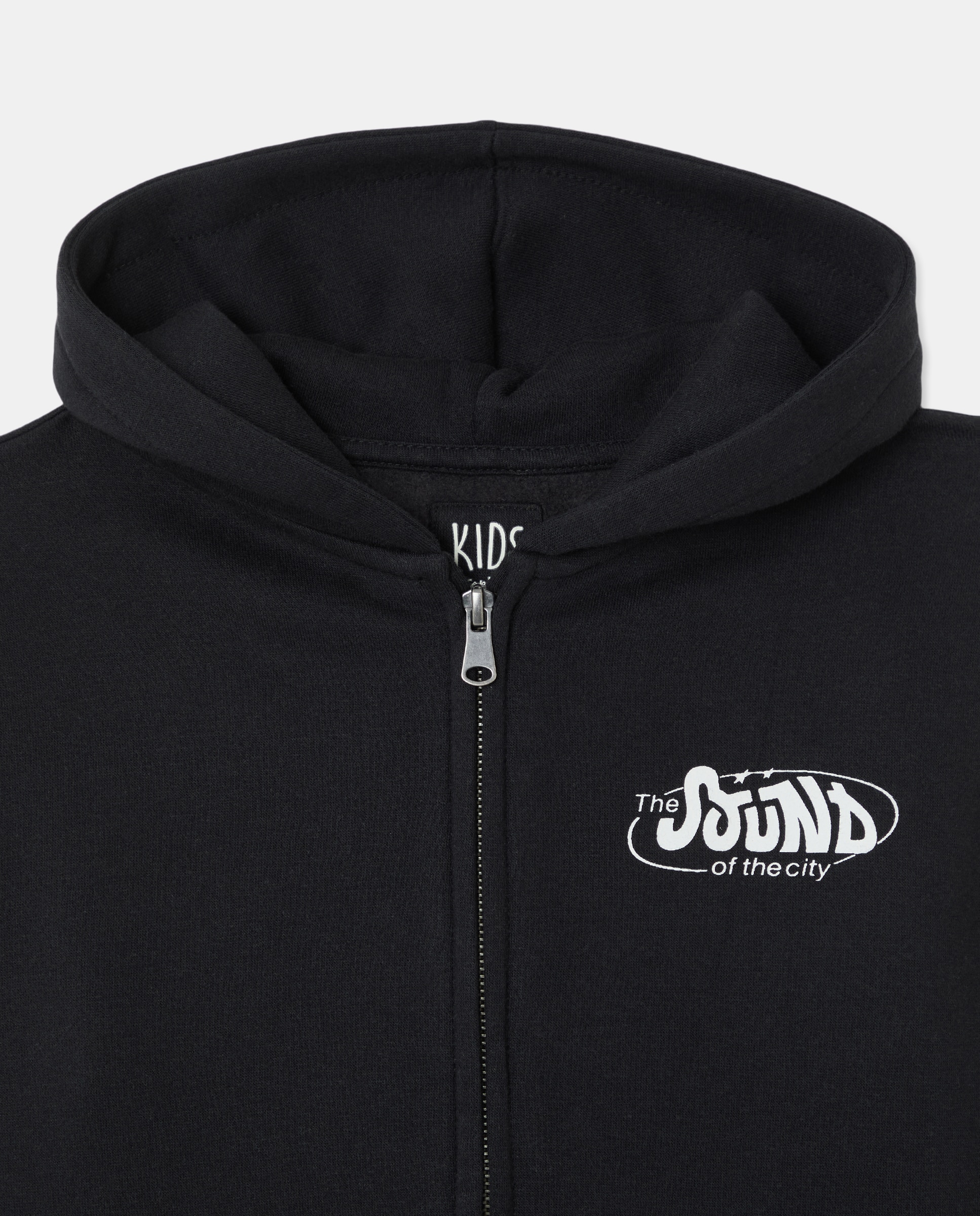 Sweatshirt Aberta com Capuz Preto-5