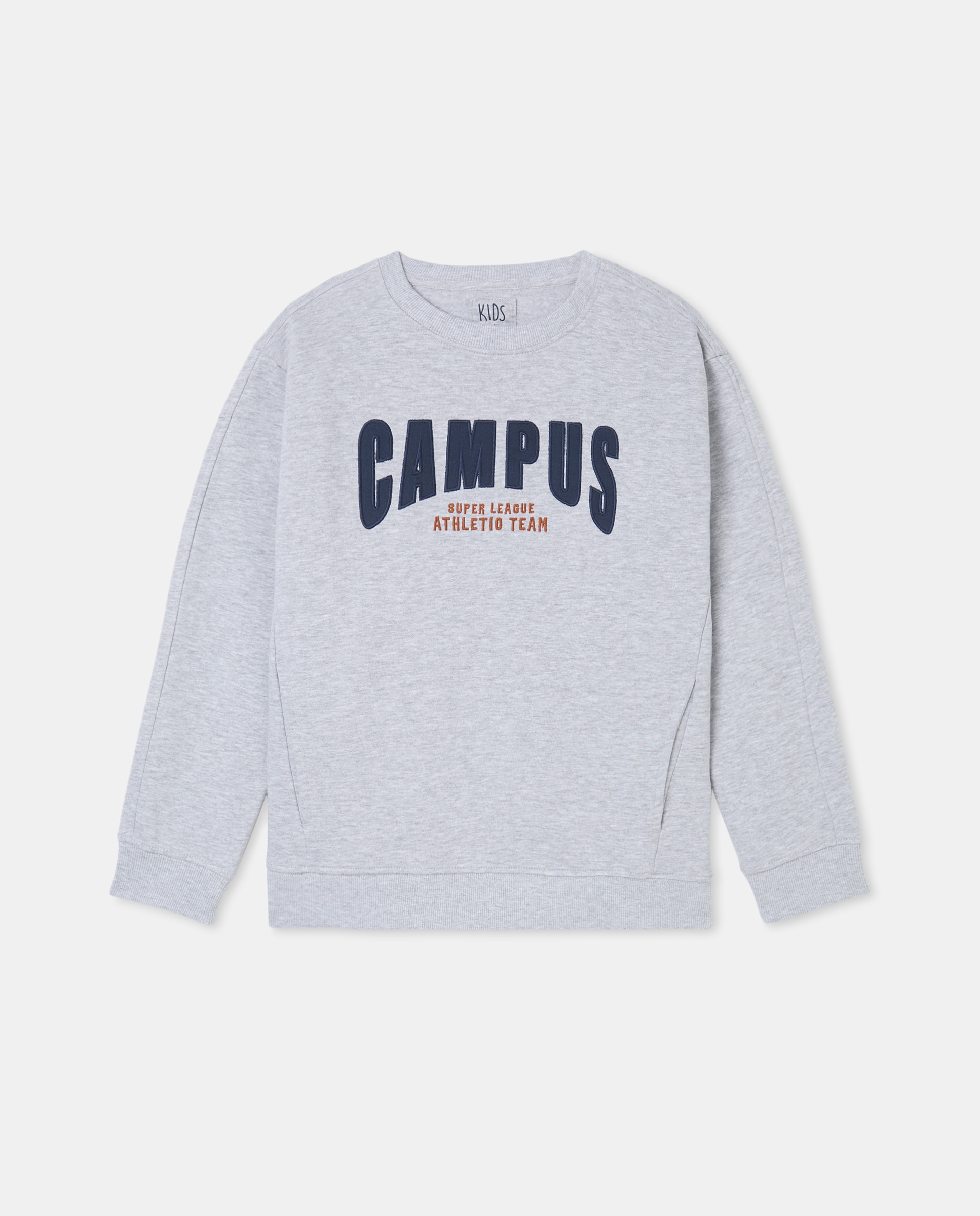 Sweatshirt com Gola Redonda e Remendo Preto-4