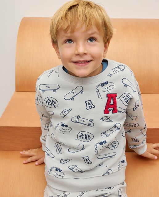 Imagem 0 de Sweatshirt de Gola Redonda com All Over Print