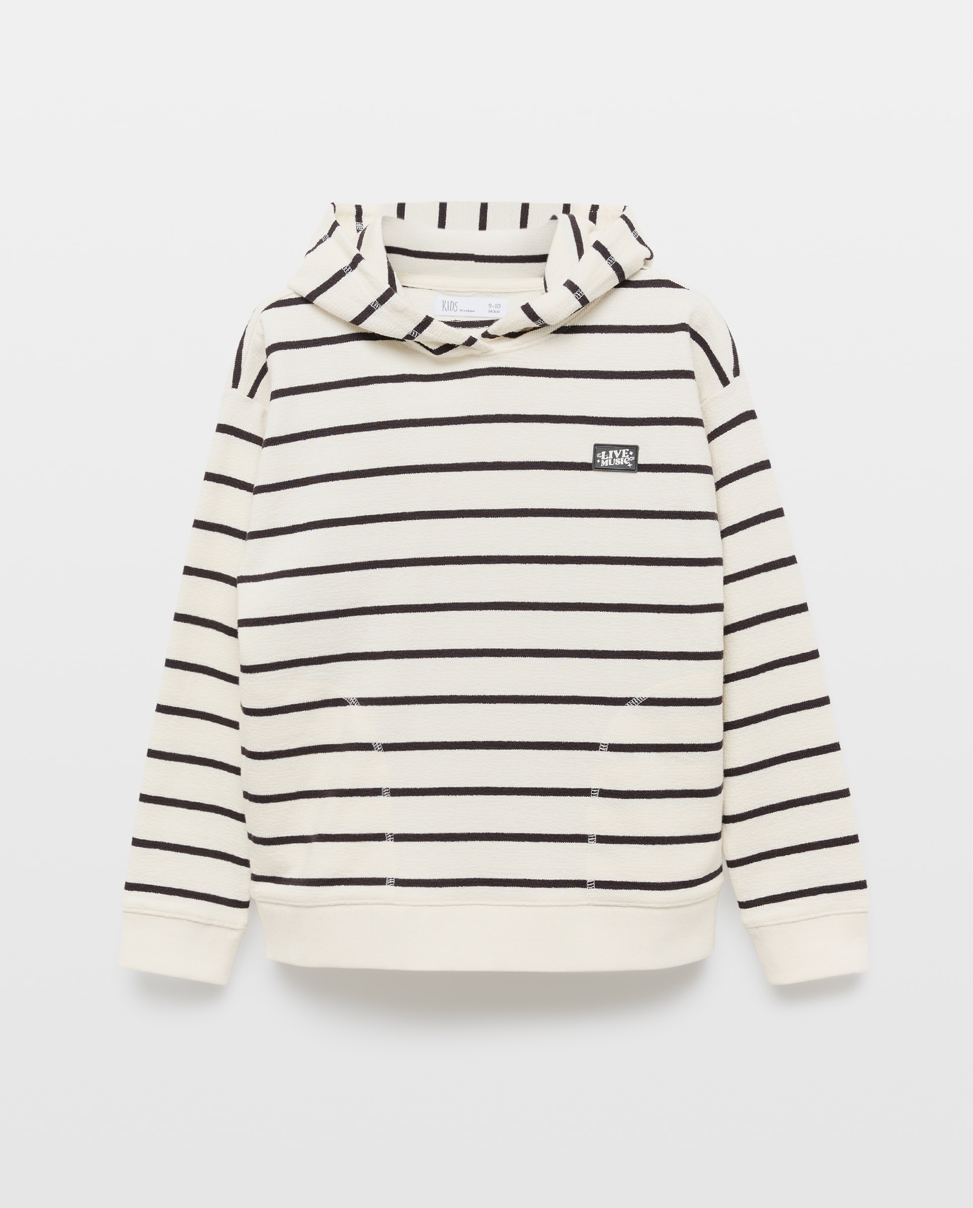 Sweatshirt Fechada às Riscas com Capuz Kids El Corte Inglés Preto-5