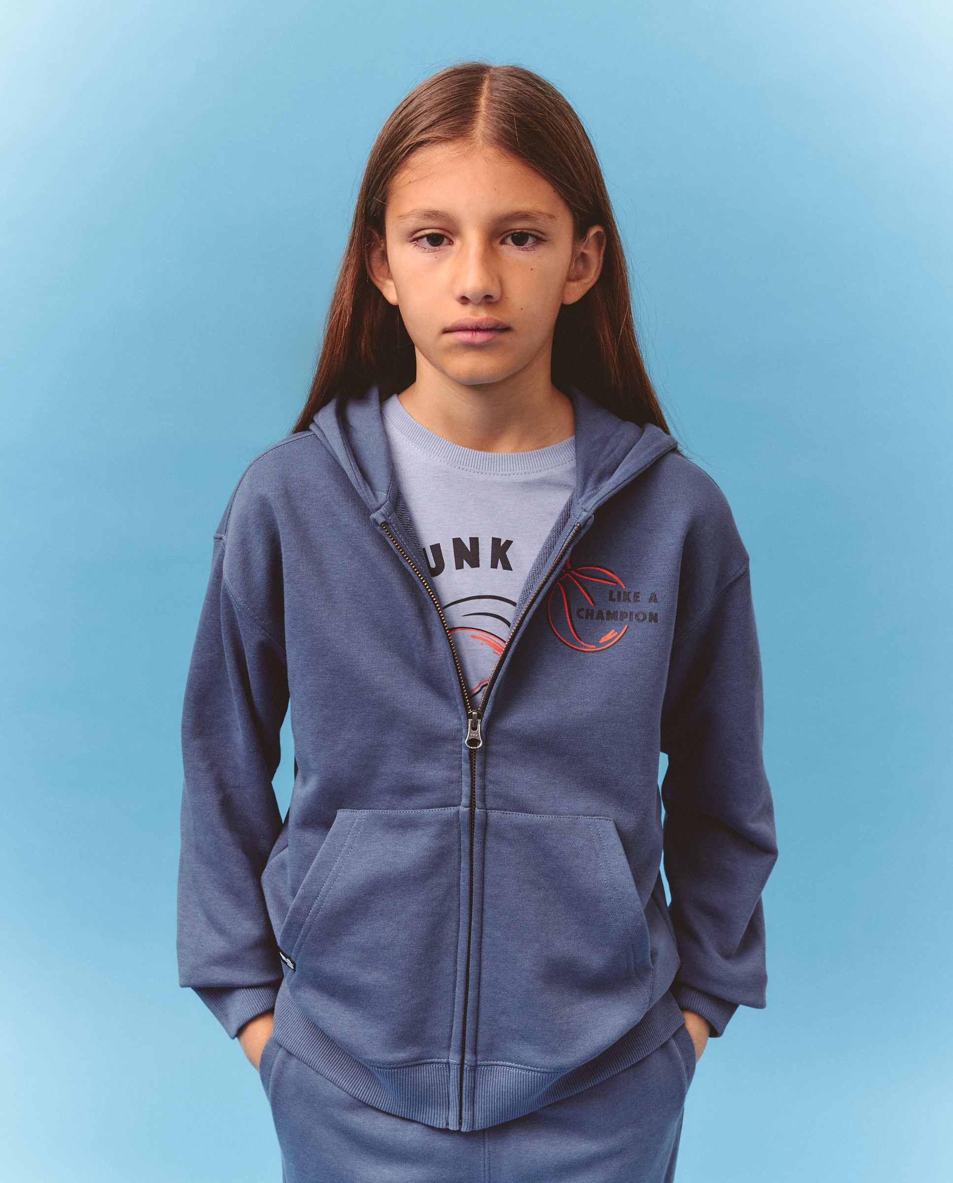 Sweatshirt Aberta com Capuz Kids El Corte Inglés Azul-2