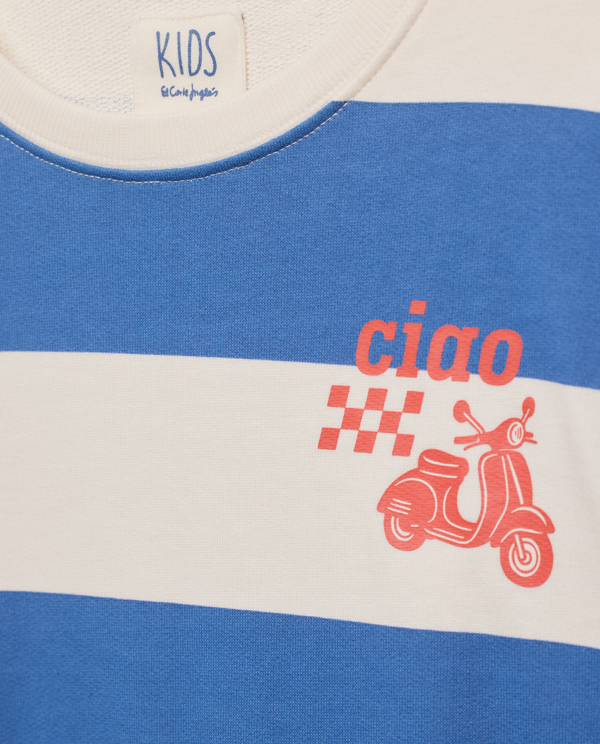 Sweatshirt Fechada com Estampado de Fantasia Azul-5